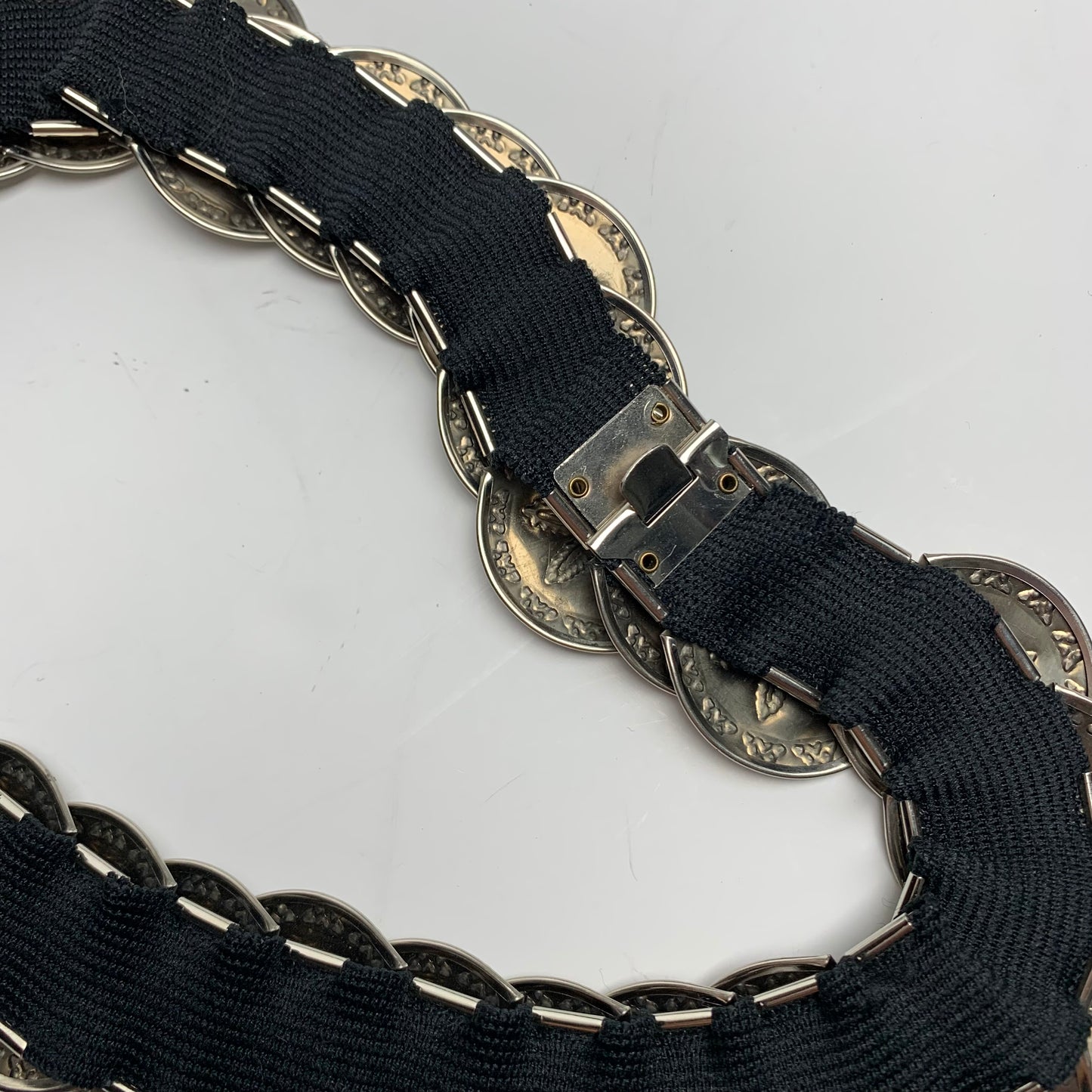Vintage Silver Dollar Stretch Cinch Belt