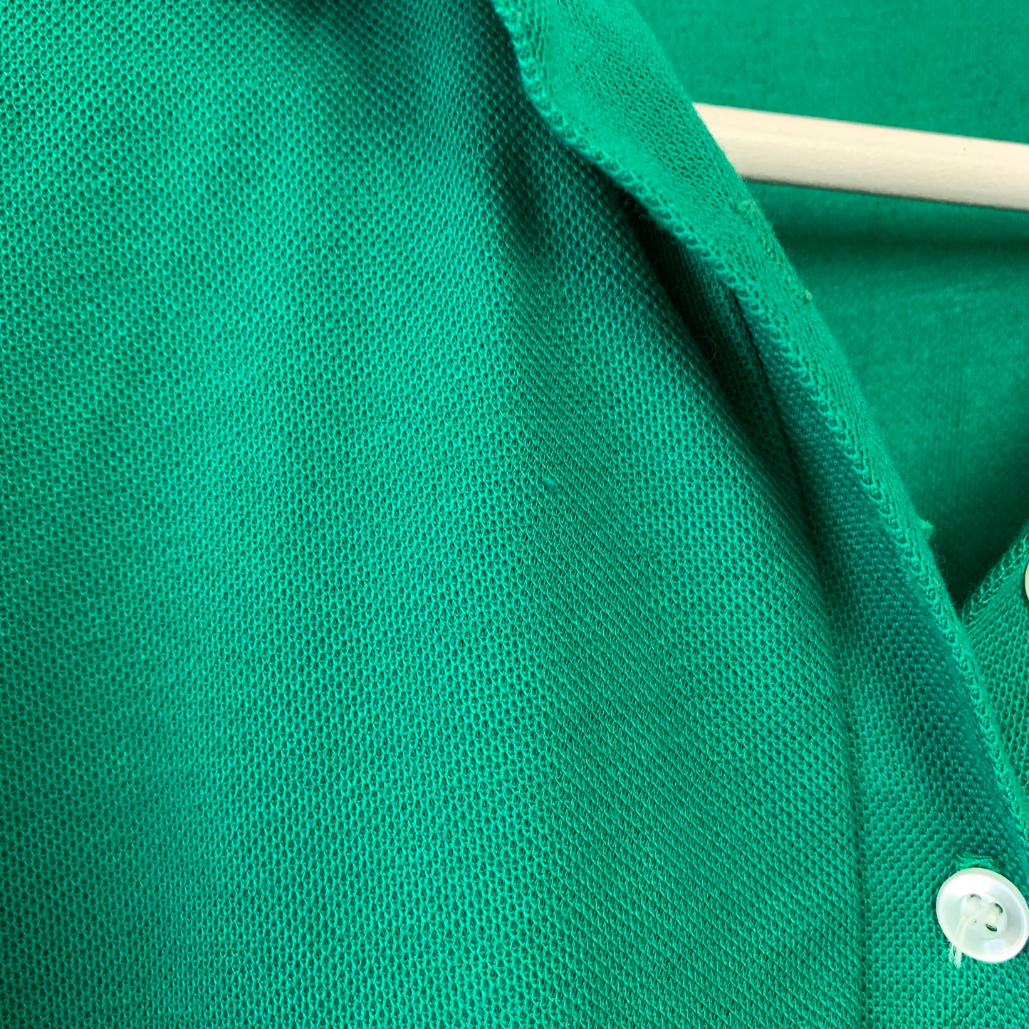 Vintage 1960s Haymaker Lacoste Kelly Green Long Sleeve Polo 38 Made in the USA