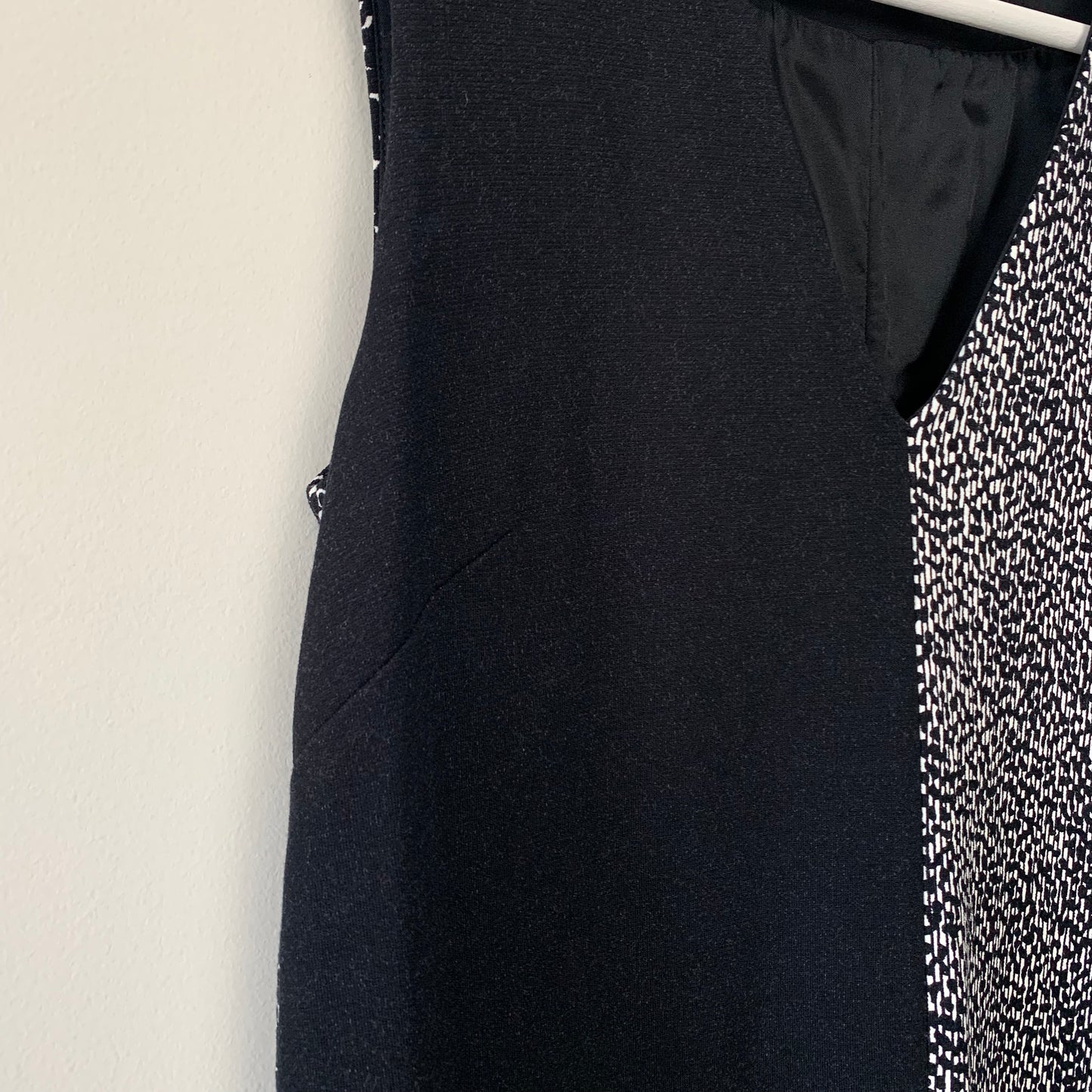 MaxMara Color Block Sheath Dress Blue and Black Geometric 42