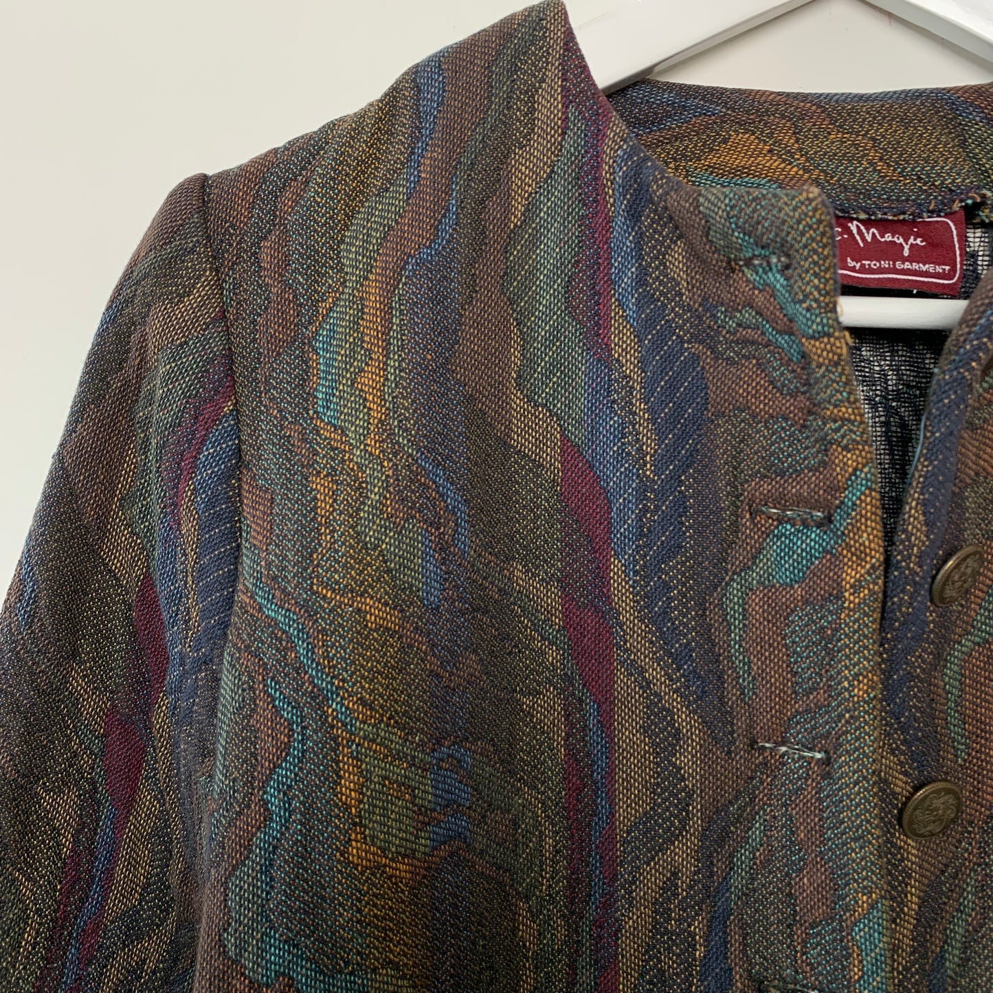 Vintage C.C. Magic Tapestry Cropped Blazer Jacket