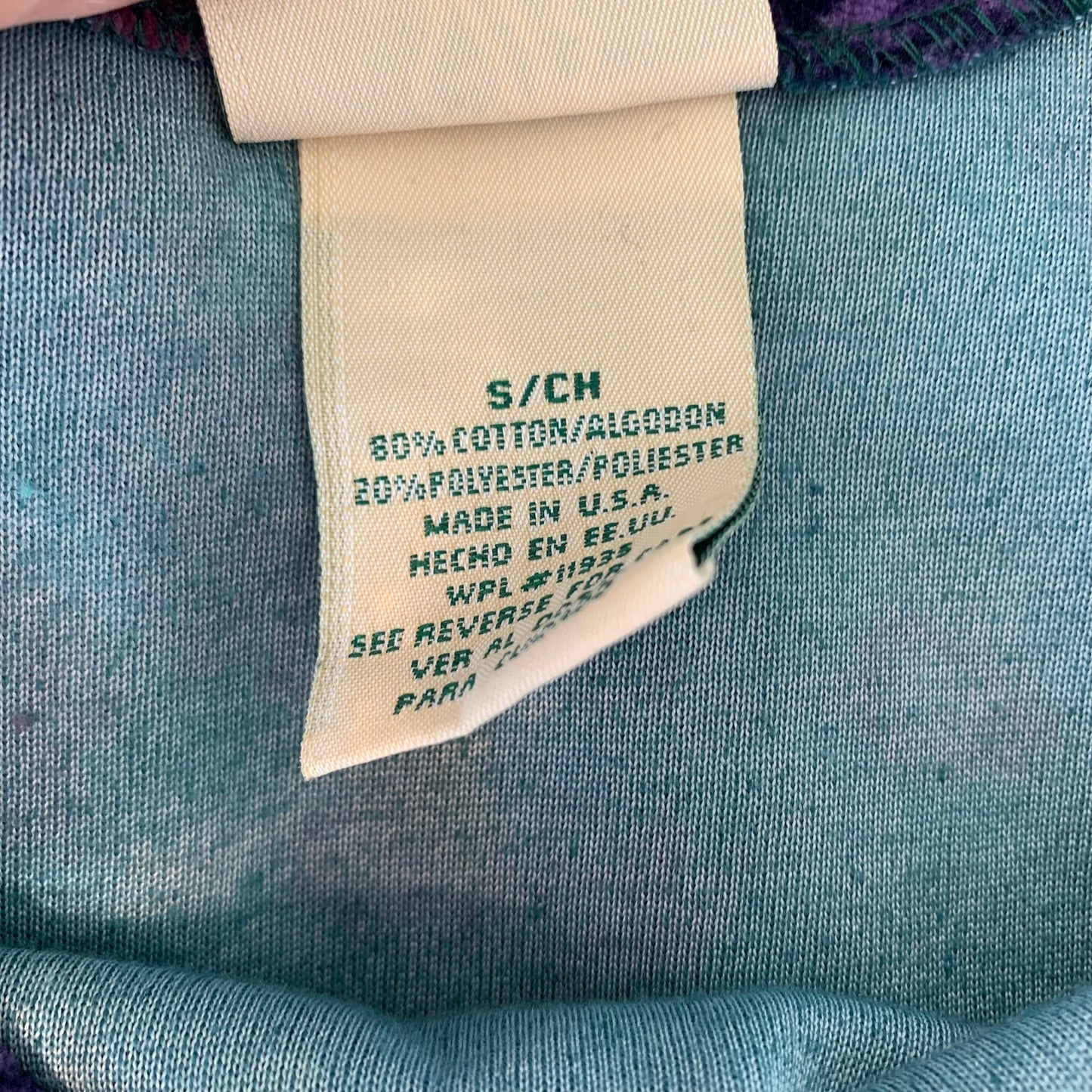 80s 90s SJB Sport Floral Velour Tunic Jewel Tone Size Small Green Blue Purple