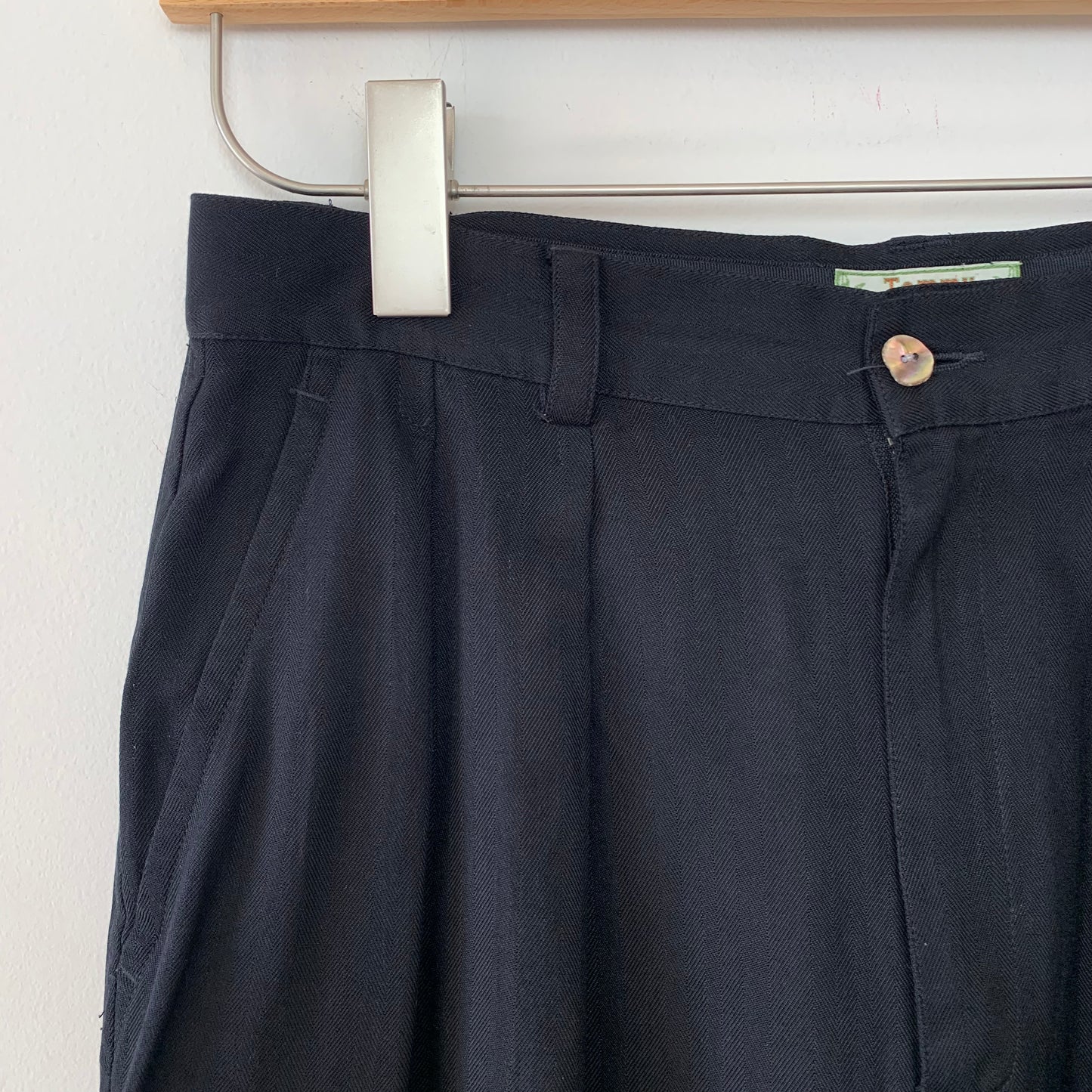 Tommy Bahama Black Silk Trouser Shorts Long Length 10