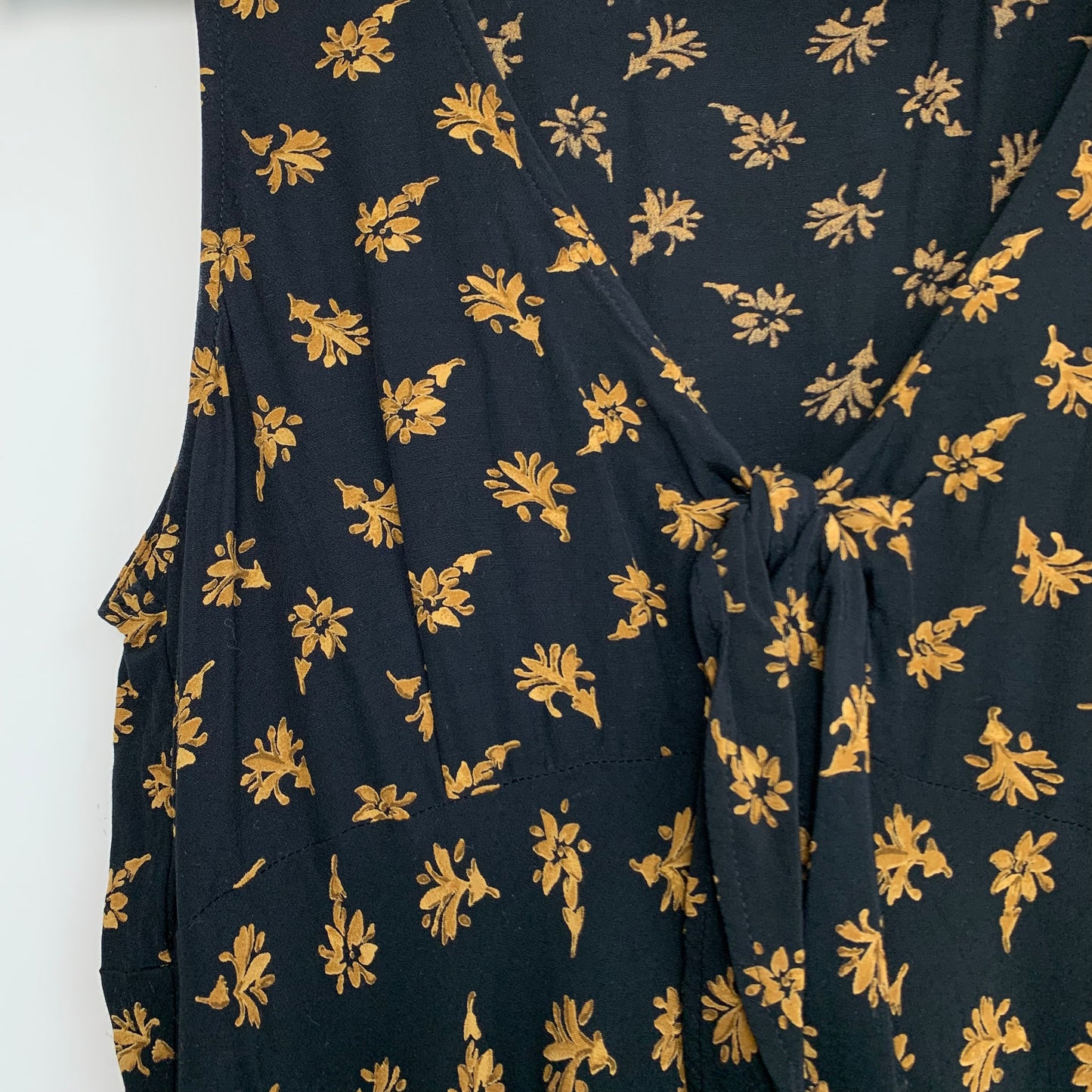 90s The Limited Floral Maxi Dress with Front Tie Rayon