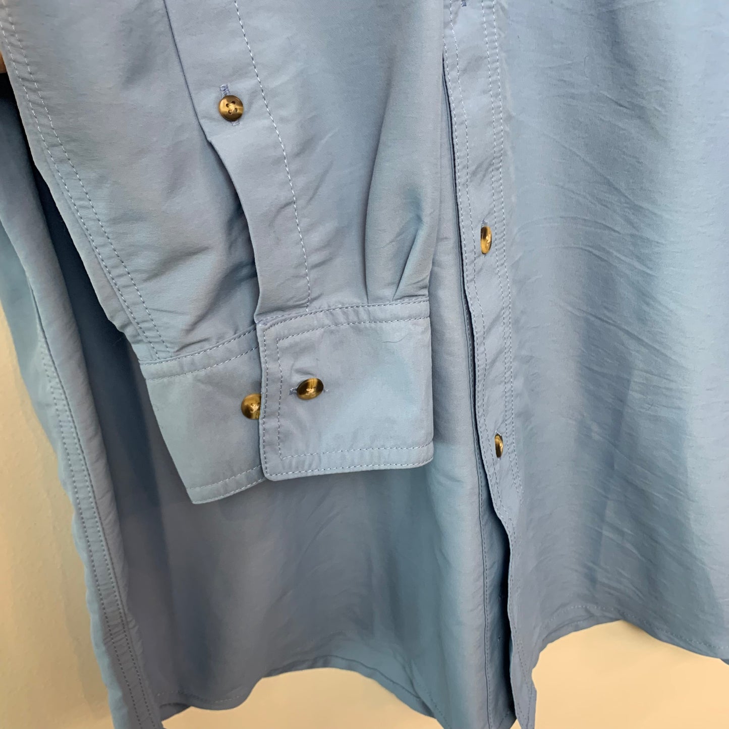 L.L. Bean Tropicwear Style Shirt Light Blue Large Outdoorsman Fishing
