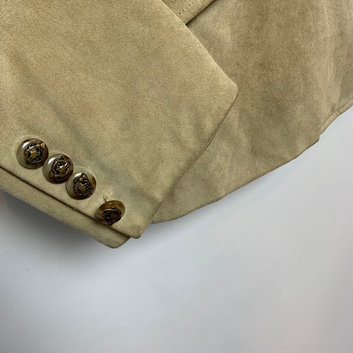 Ralph Lauren Blue Label Tan Suede Leather Blazer Jacket 12