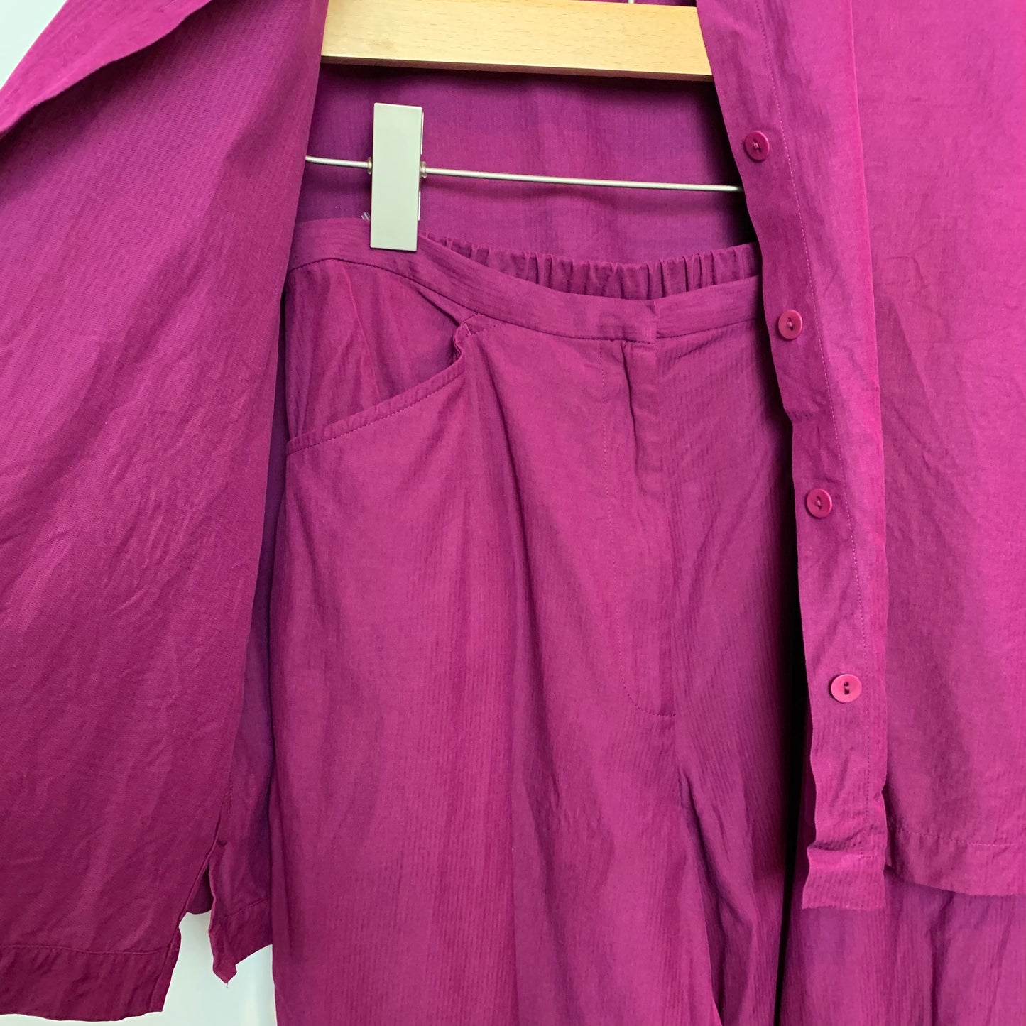 Eileen Fisher Silk Cotton Coordinating Matching Set Plum Small