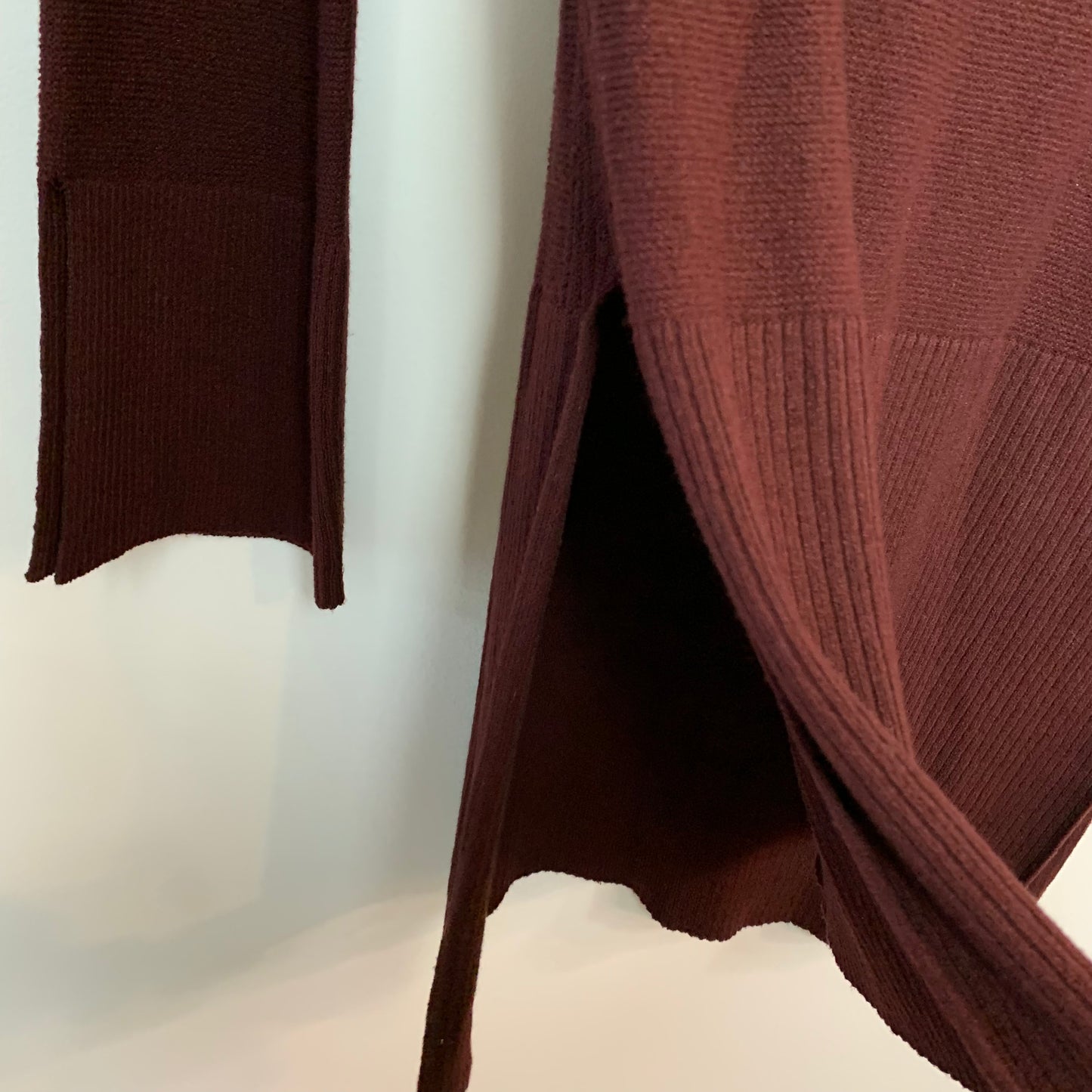 Free People Cross Front Tunic Sweater Maroon Small