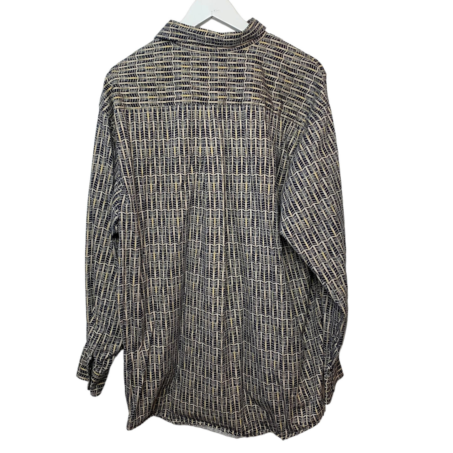 Vintage 90s Trader Bay Long Sleeve Button Down Collared Shirt Patterned XL Cotton