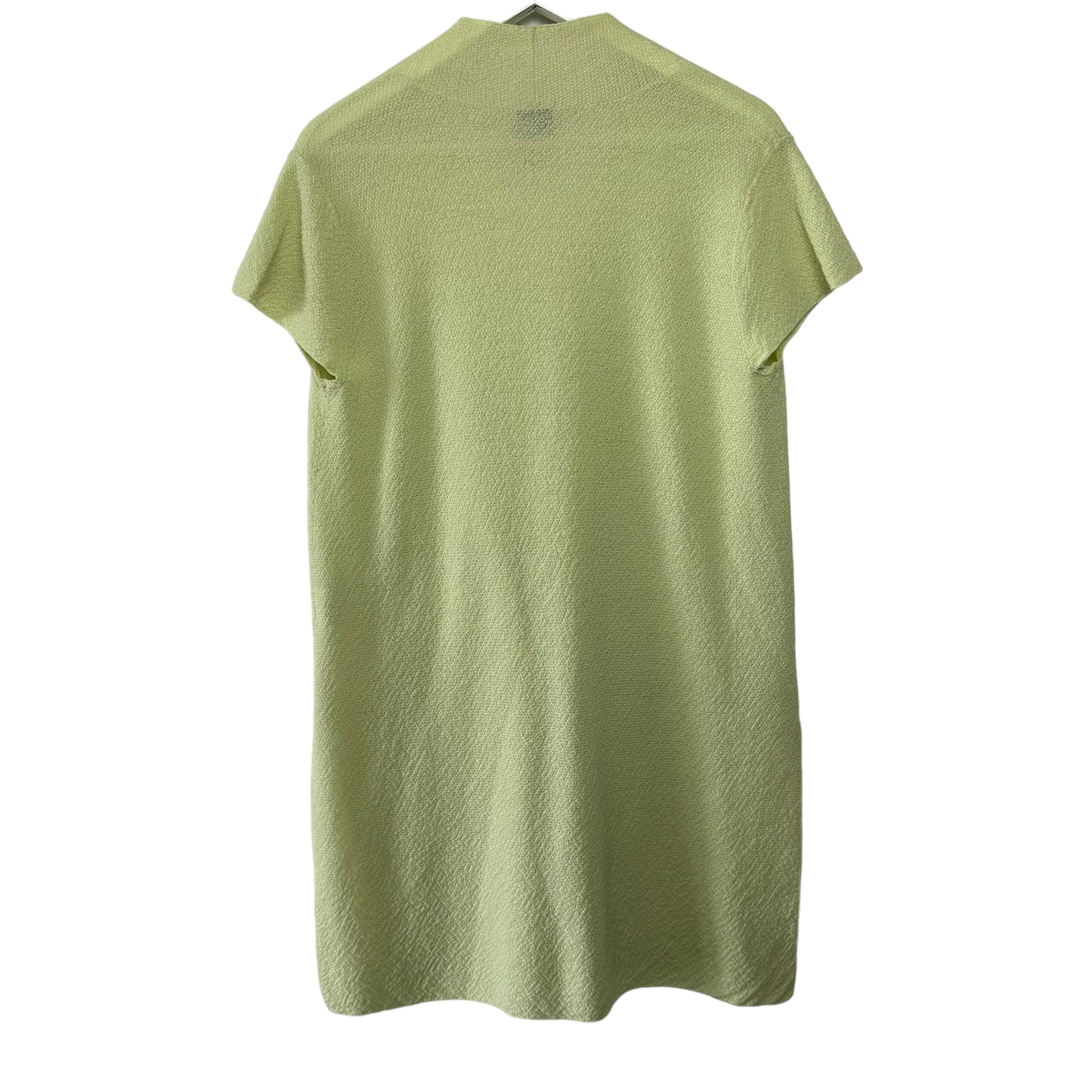 Eileen Fisher Knit Tunic Top Chartreuse Green Wrap Small Wool