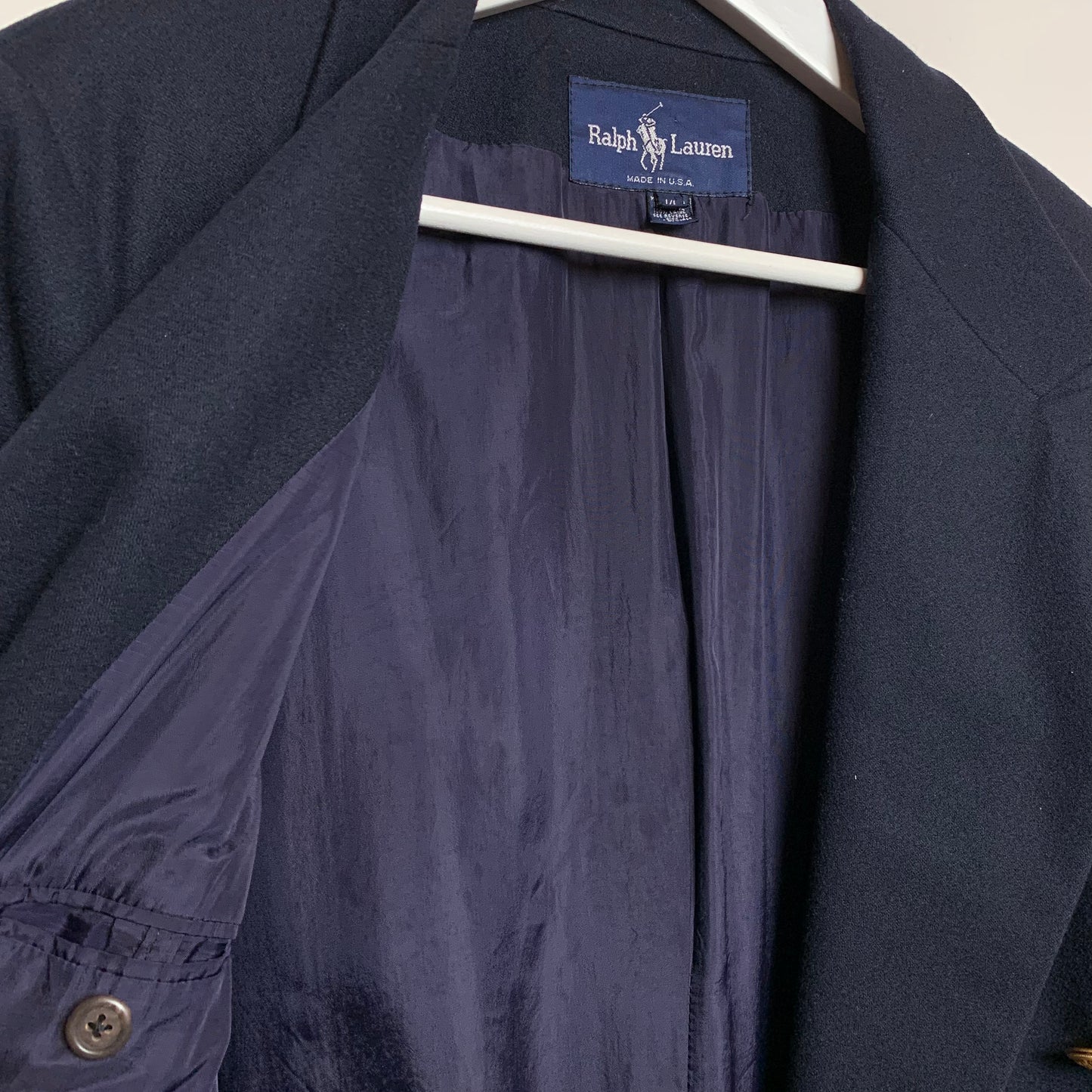 Vintage 80s Ralph Lauren Double Breasted Blazer Made in The USA Union Made