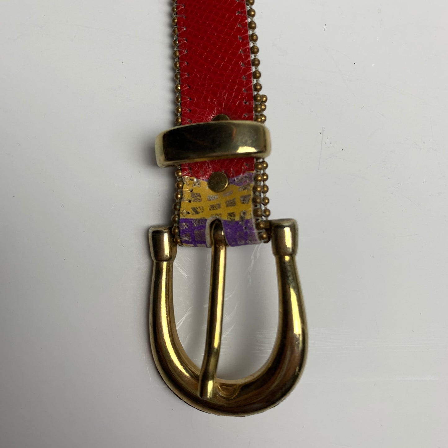 Vintage Patchwork Style Belt Multicolored