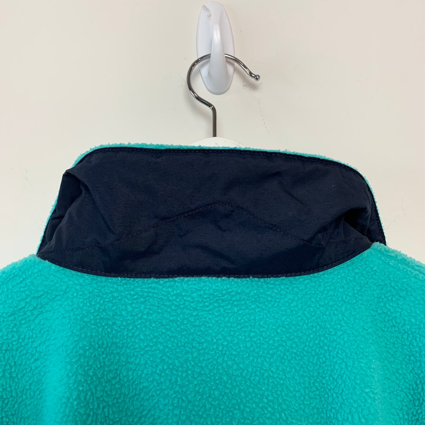Vintage 80s Patagonia Fleece Half Zip Pullover Teal and Pink Made in the USA Medium
