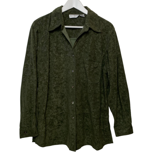 Vintage 90s Blue Diamond Olive Green Shacket Large