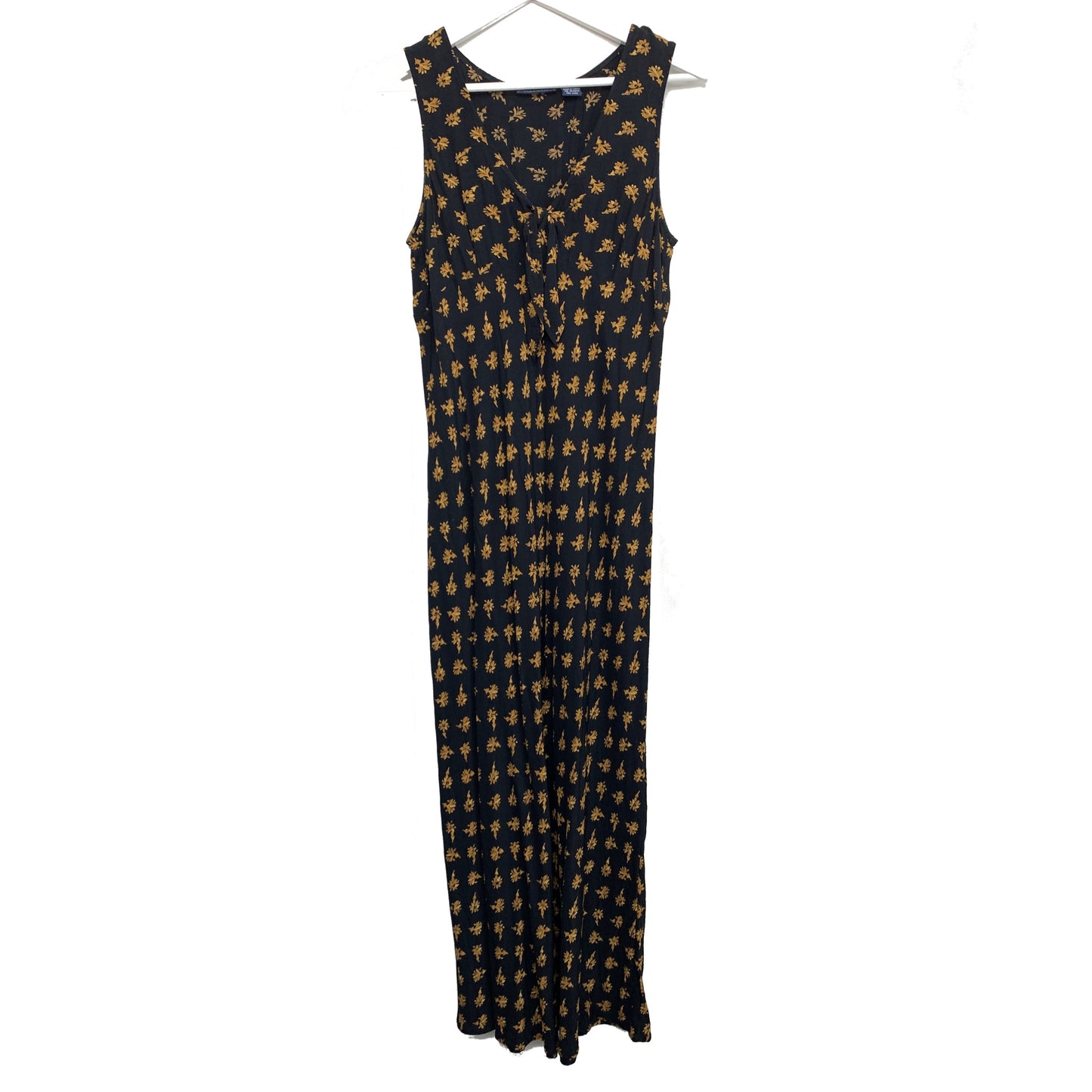 90s The Limited Floral Maxi Dress with Front Tie Rayon