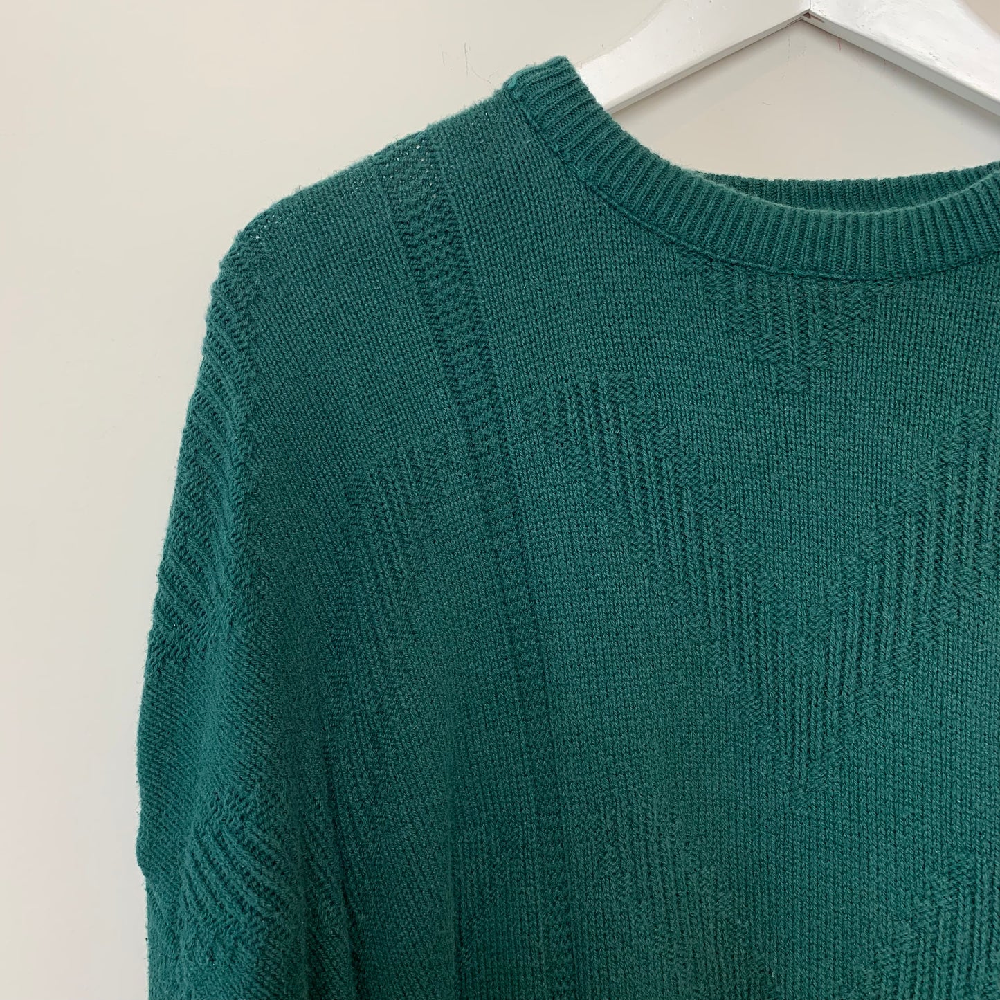 80s Jantzen Sport Chunky Knit Sweater Forest Green XL