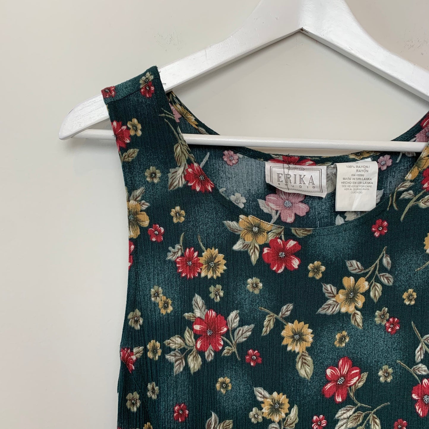Vintage 90s Erika Floral Midi Maxi Dress Small