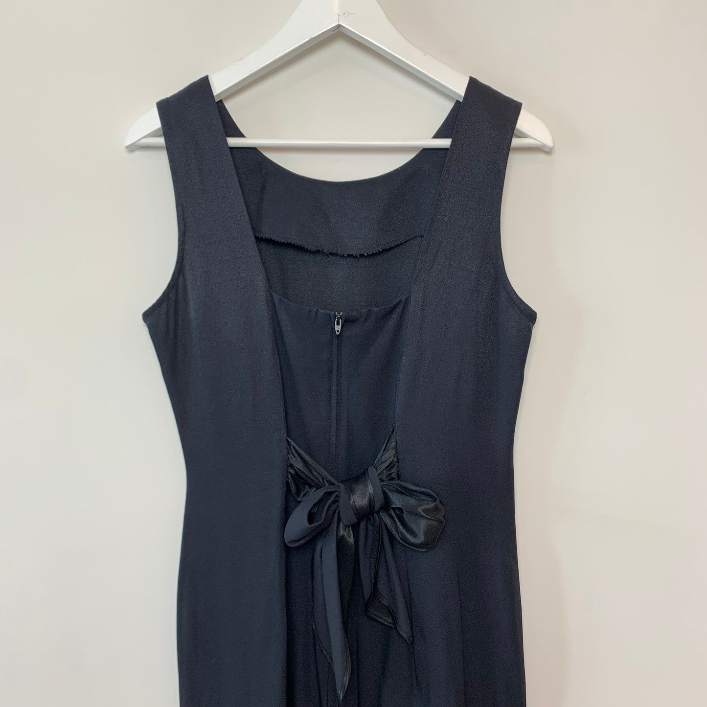 Vintage 90s All That Jazz Black Sleeveless Maxi Dress with Tie in the Back
