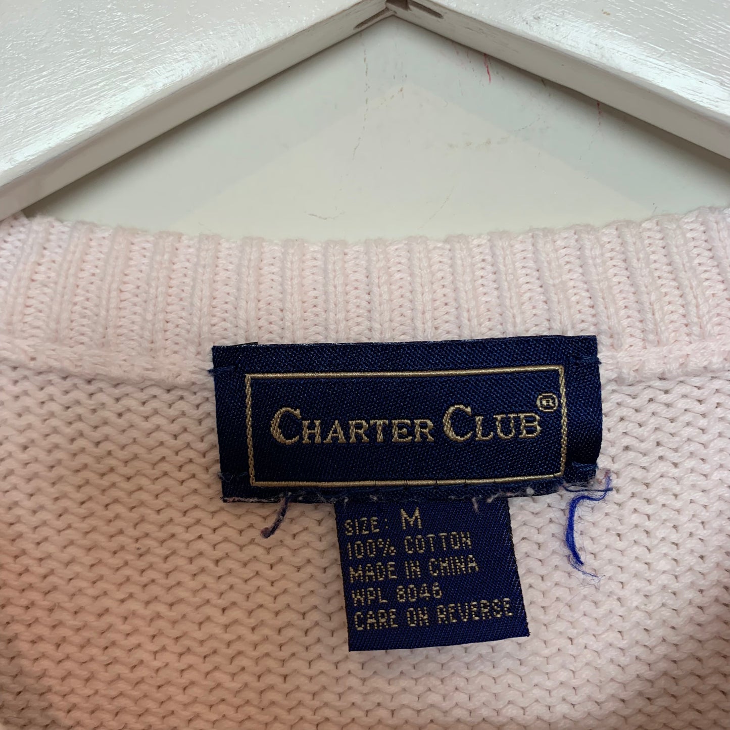 Vintage 90s Charter Club Chunky Knit Nautical Americana Sweater Medium