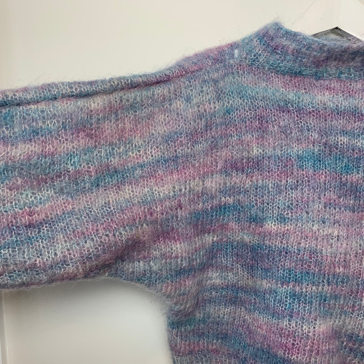 Vintage Hand knit Space Dyed Cropped Mock Neck Sweater Small