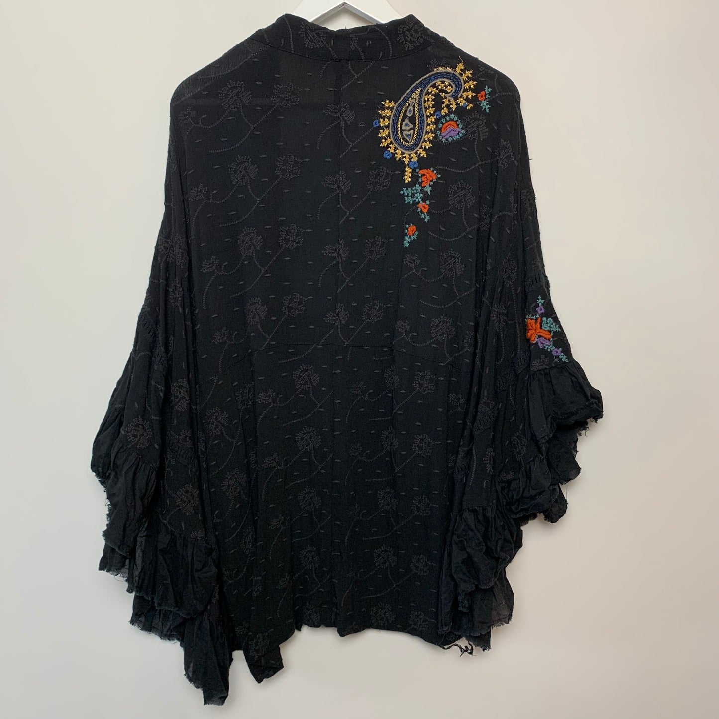 Free People Dottie West Embroidered Kimono Top xs/s