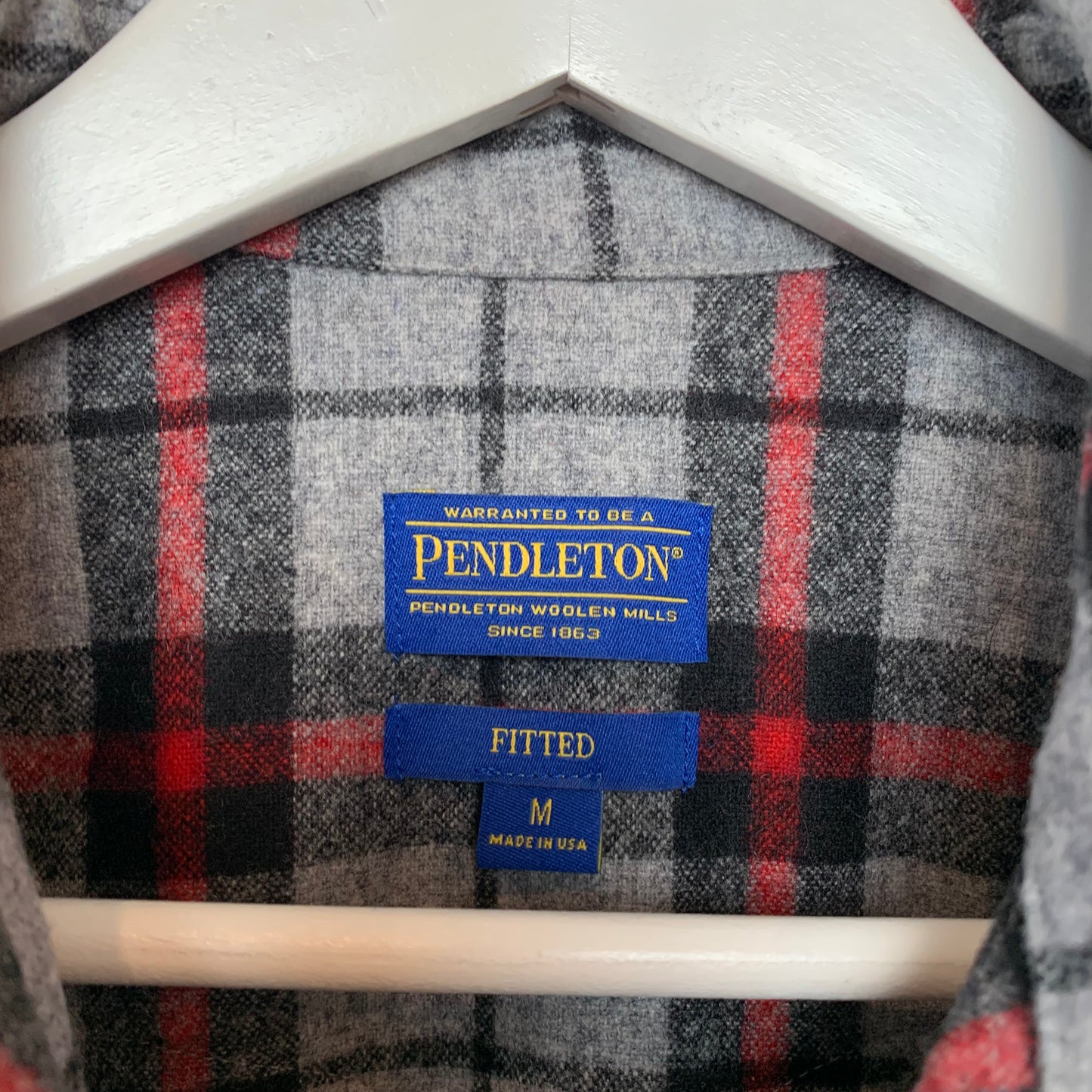 Pendleton Fitted Plaid Shirt Shacket Medium Wool Made in the USA