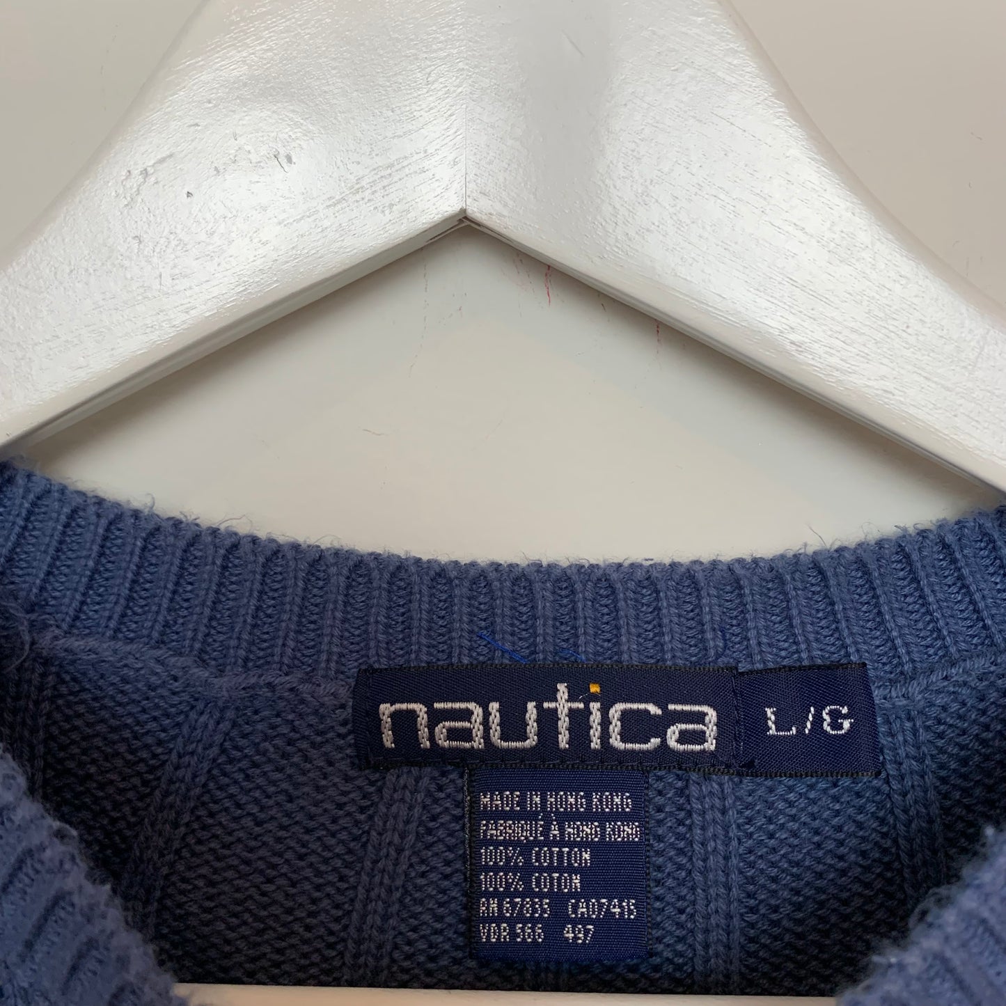 Vintage 90s Nautica Chunky Knit Grandpa Sweater Sail Boats Large