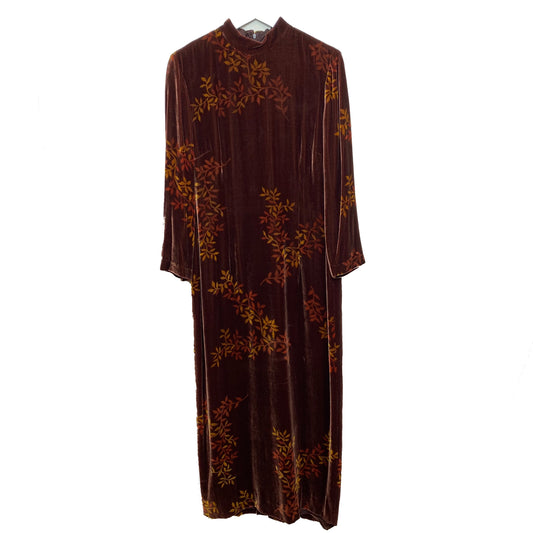 Vintage 90s Liz Claiborne Velvet Maxi Dress Long Sleeve Mock Neck 12