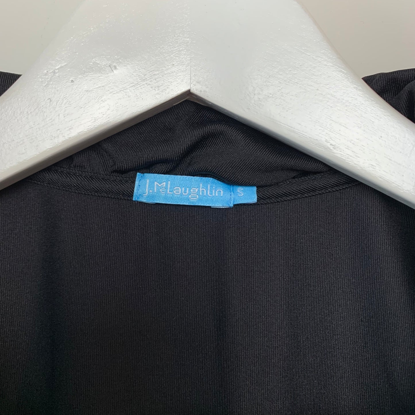 J. McLaughlin Durham Ruffle Top Black Catalina Cloth Small