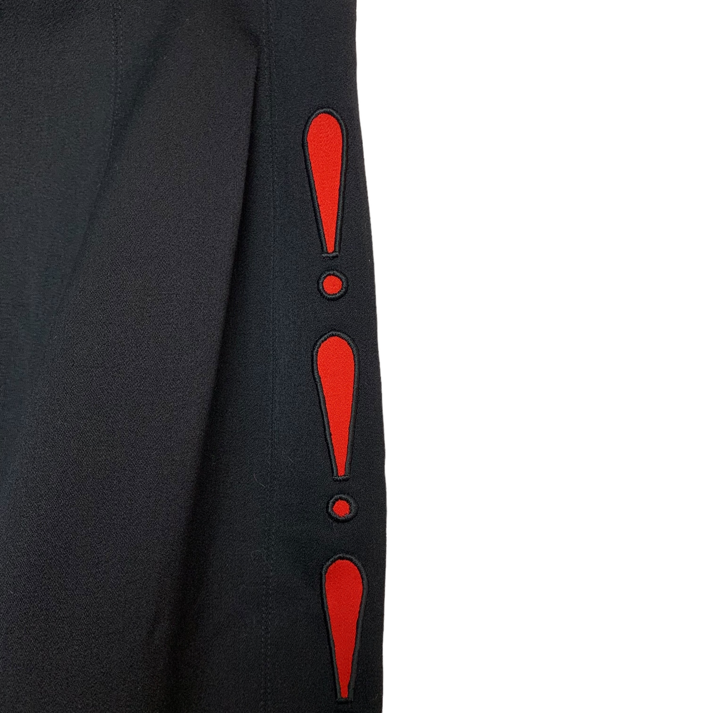 Vintage 90s Escada Wool Exclamation Point Black Red Pencil Skirt 40
