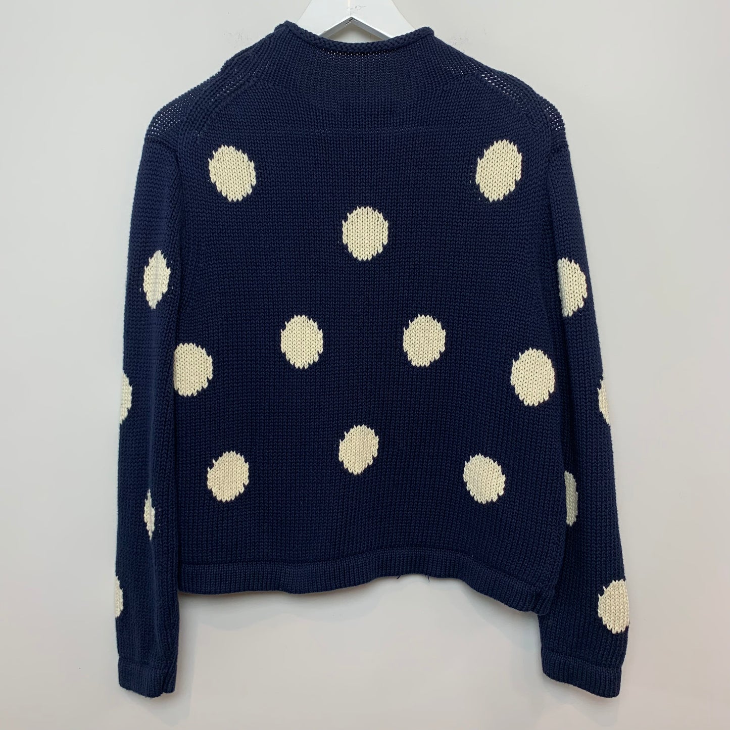 Retro J. Crew Always Polka Dot Cropped Sweater Rollneck Cotton Medium