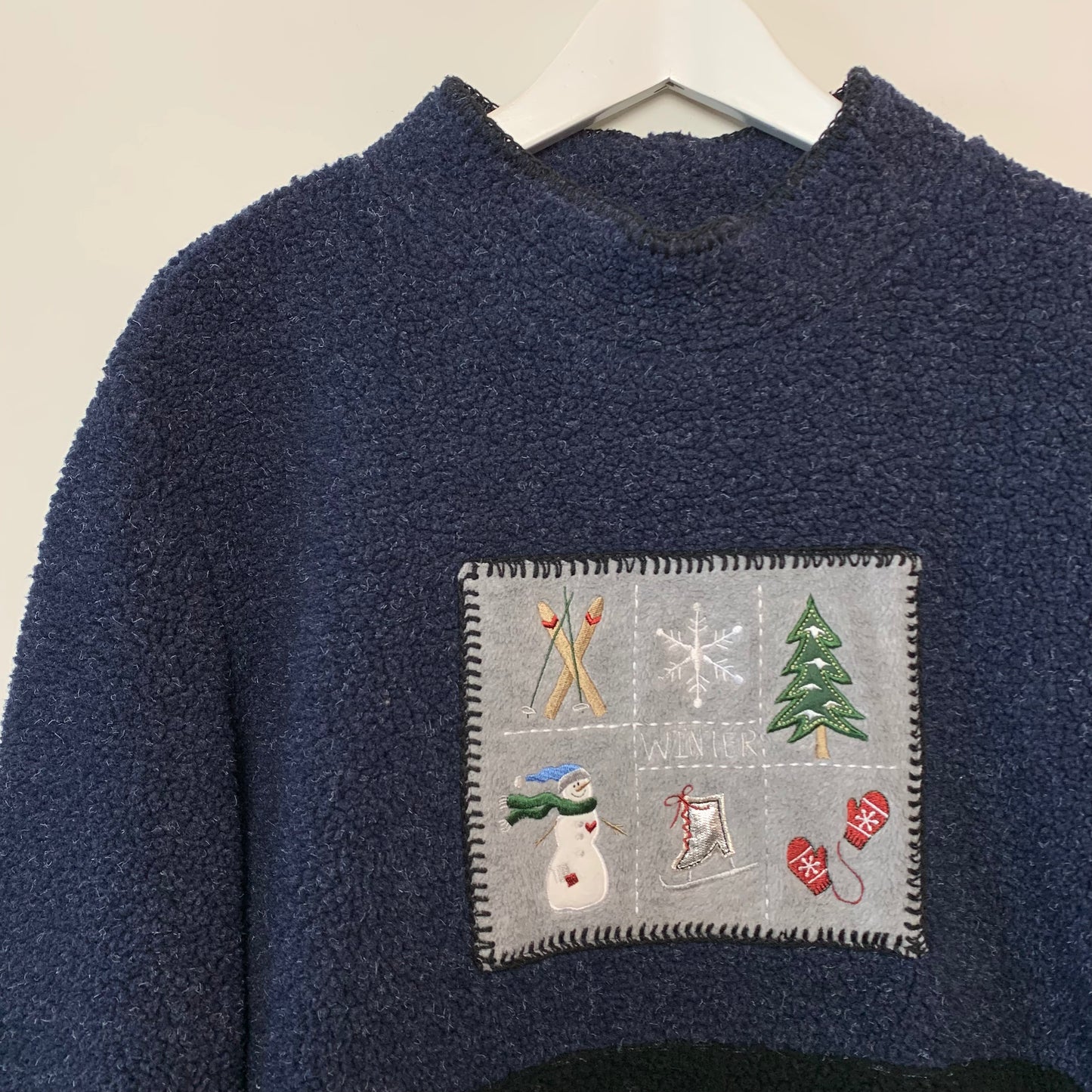 Vintage 90s C & B Sport Winter Themed Fleece Pullover Mock Neck Sweatshirt XL