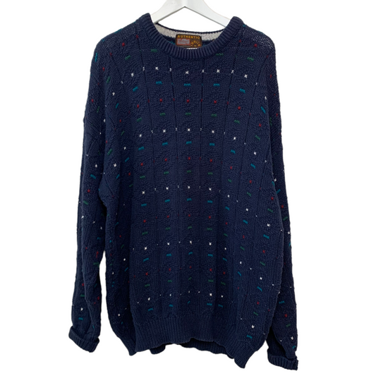 Vintage 90s Authentic Issue Chunky Knit Grandpa Sweater XXL