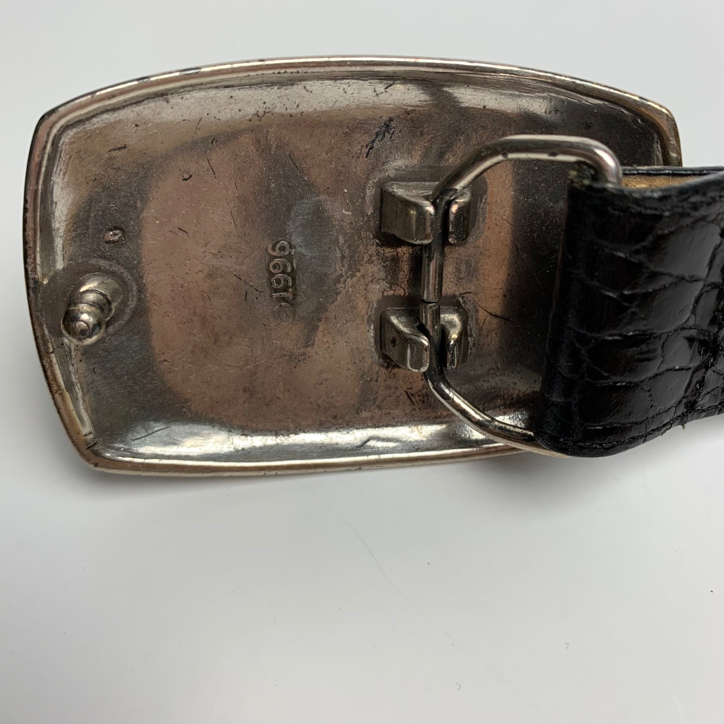 Vintage 90s Brighton Brown Leather Square Buckle Belt
