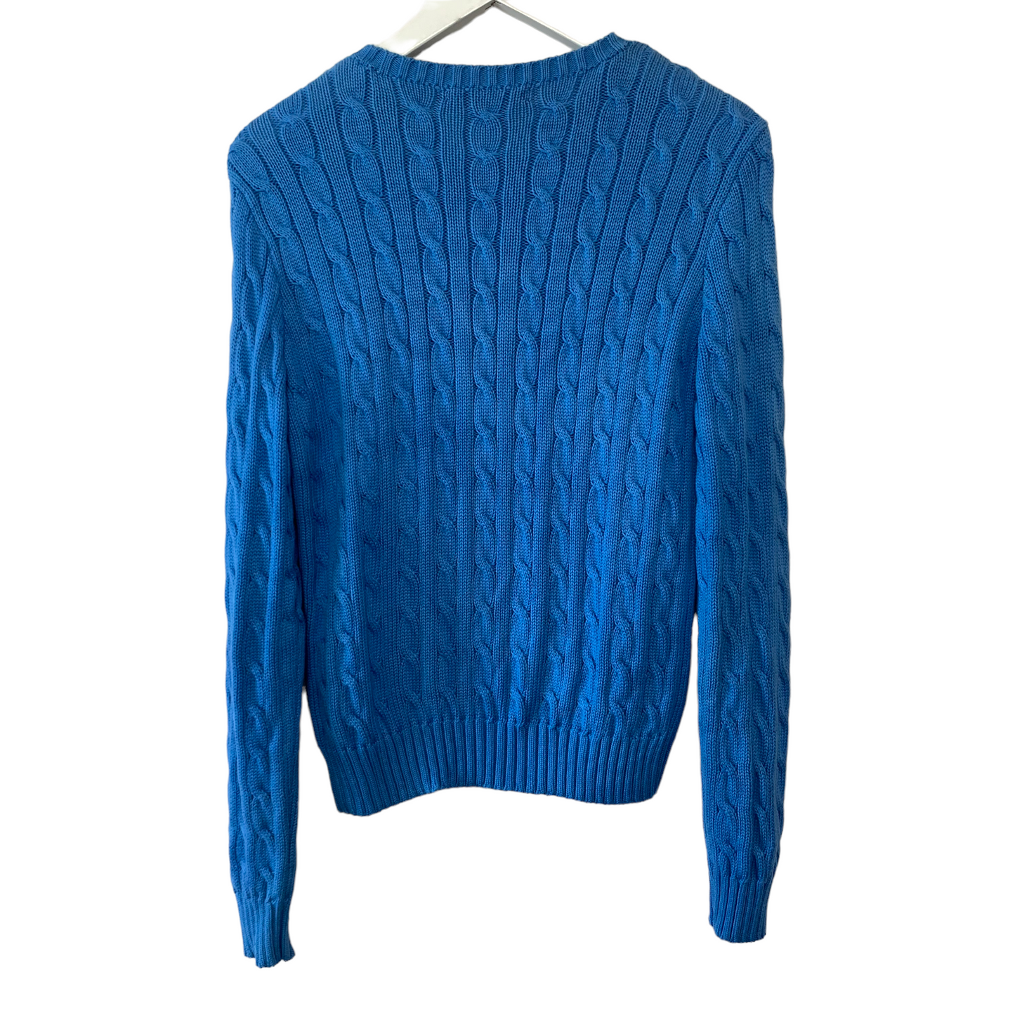 Ralph Lauren Cable-Knit Cotton Crewneck Sweater Blue Medium