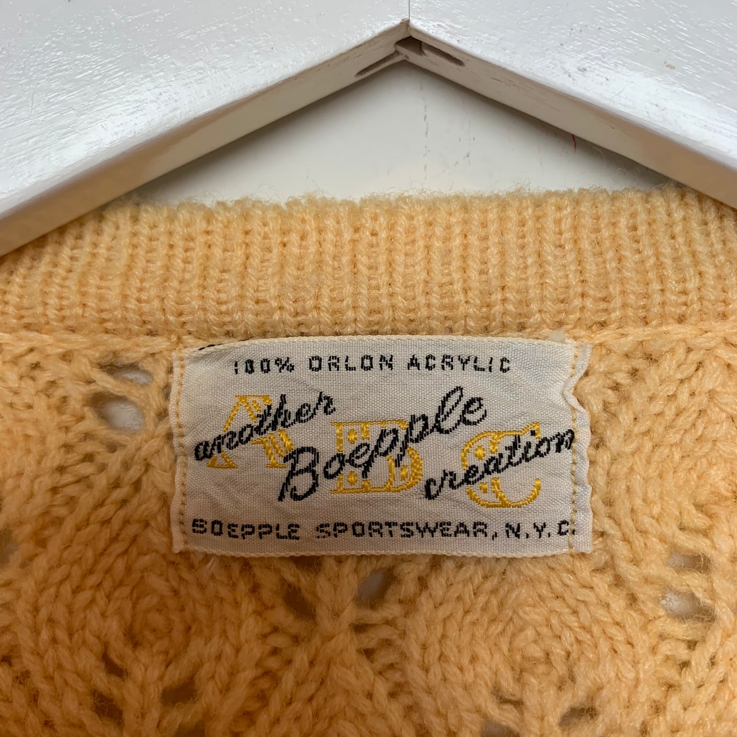Vintage 60's Yellow Cardigan Sweater Another Boepple Creation ABC