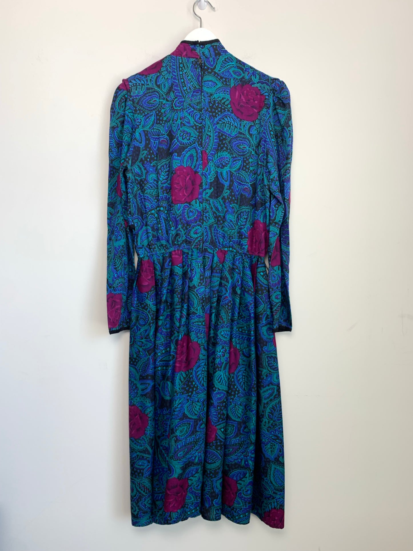 80s Leslie Fay Floral Midi Dress