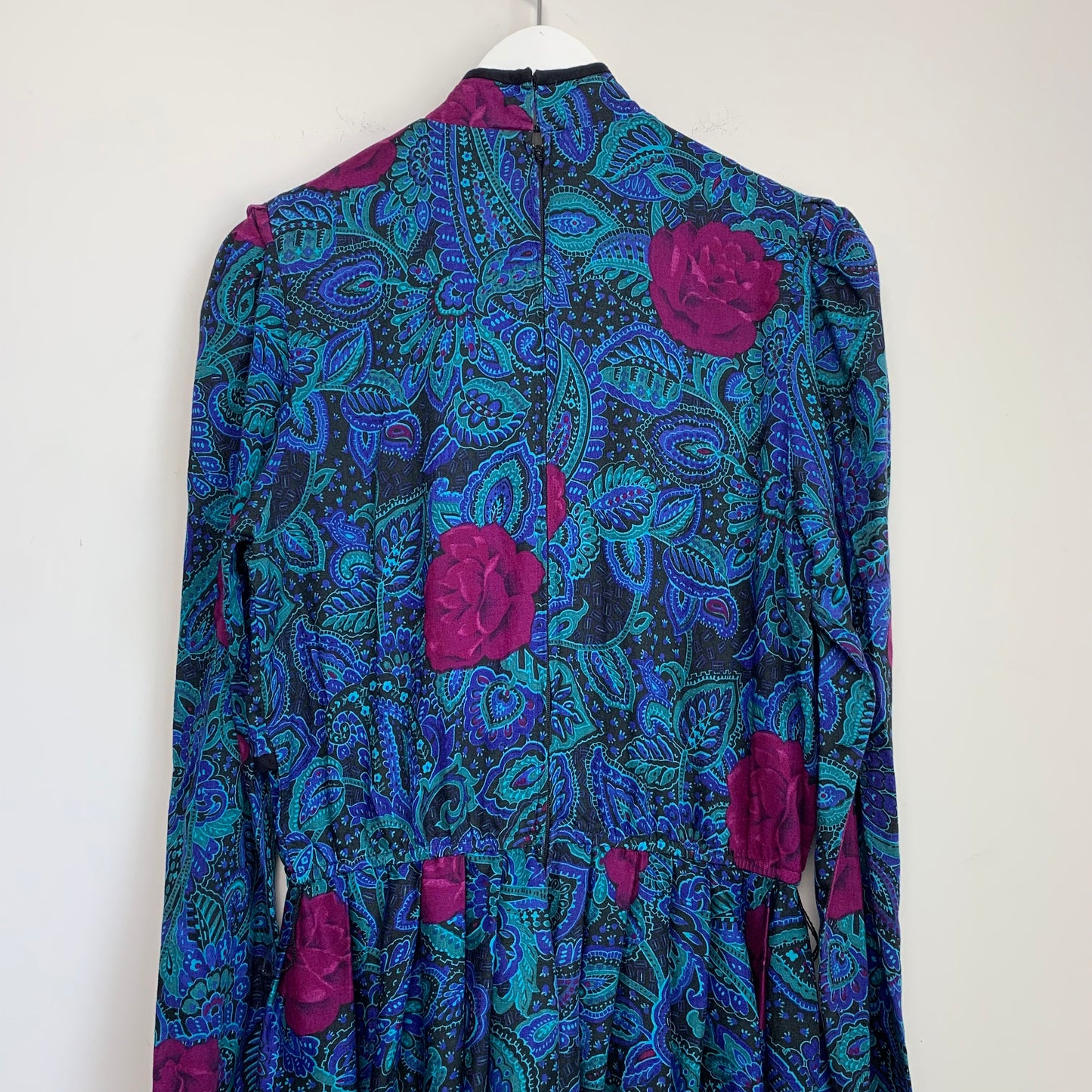 80s Leslie Fay Floral Midi Dress