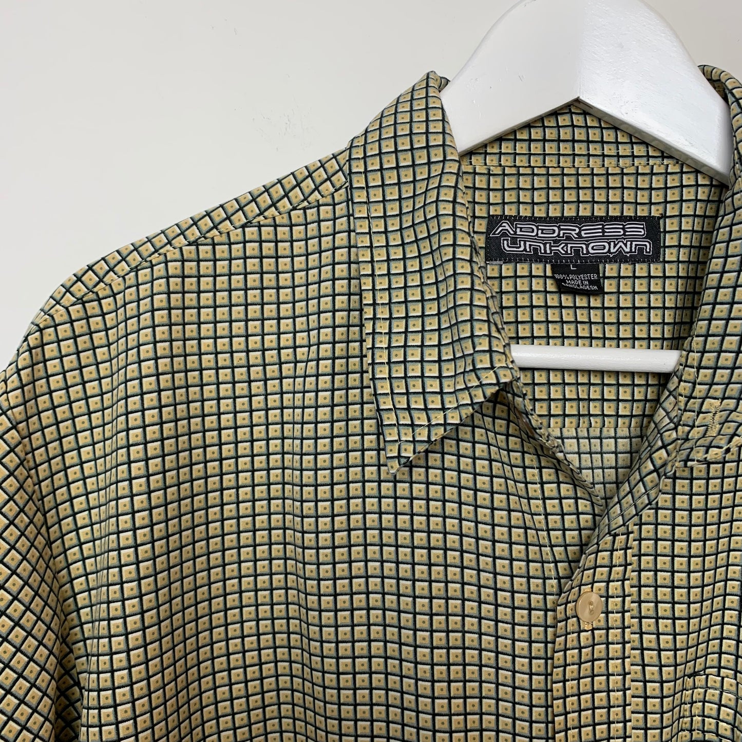 Vintage 90s Address Unknown Short Sleeve Button Down Shirt Geometric Large
