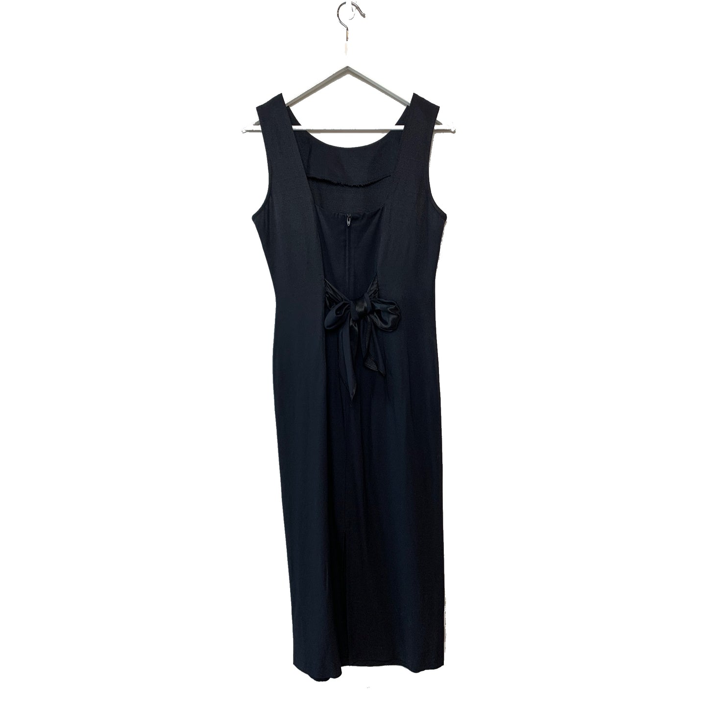 Vintage 90s All That Jazz Black Sleeveless Maxi Dress with Tie in the Back