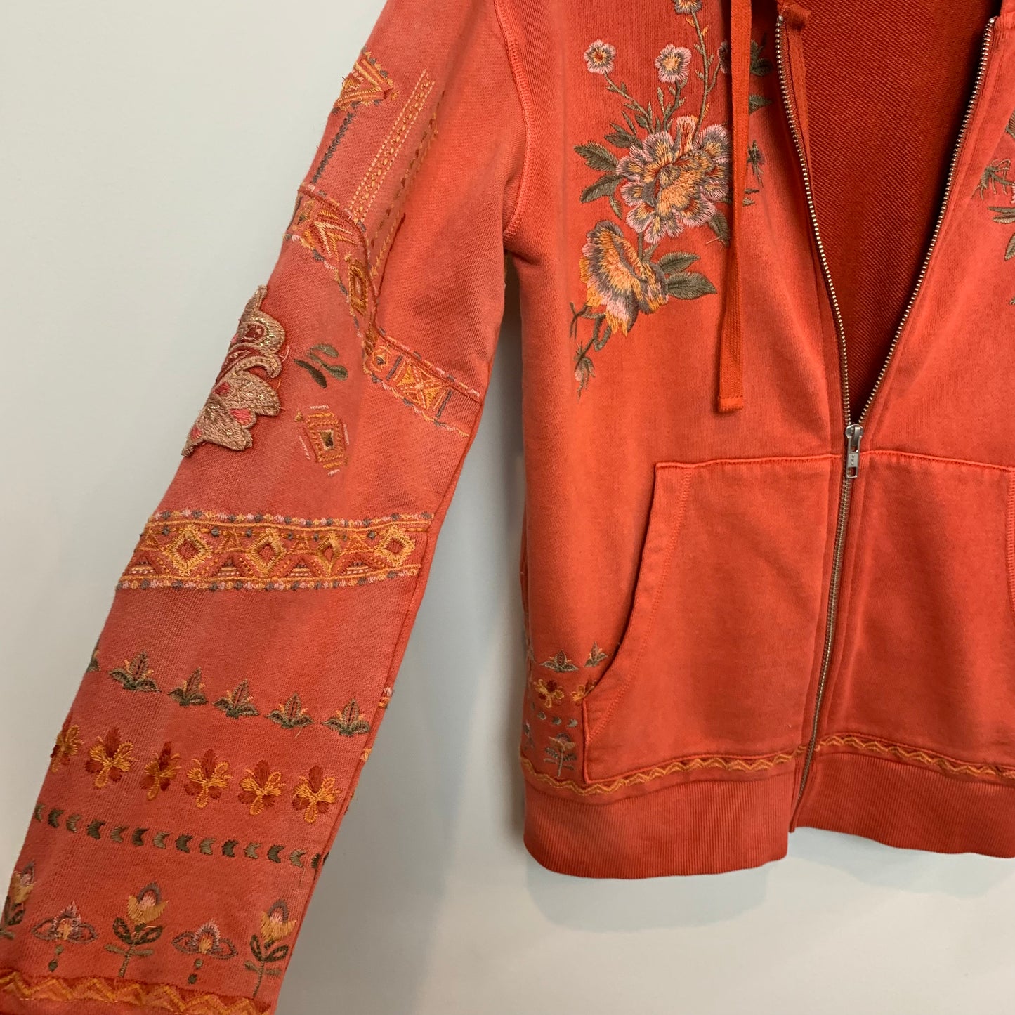 DRIFTWOOD Teddy Hoodie Embroidered Zipper Jacket Small