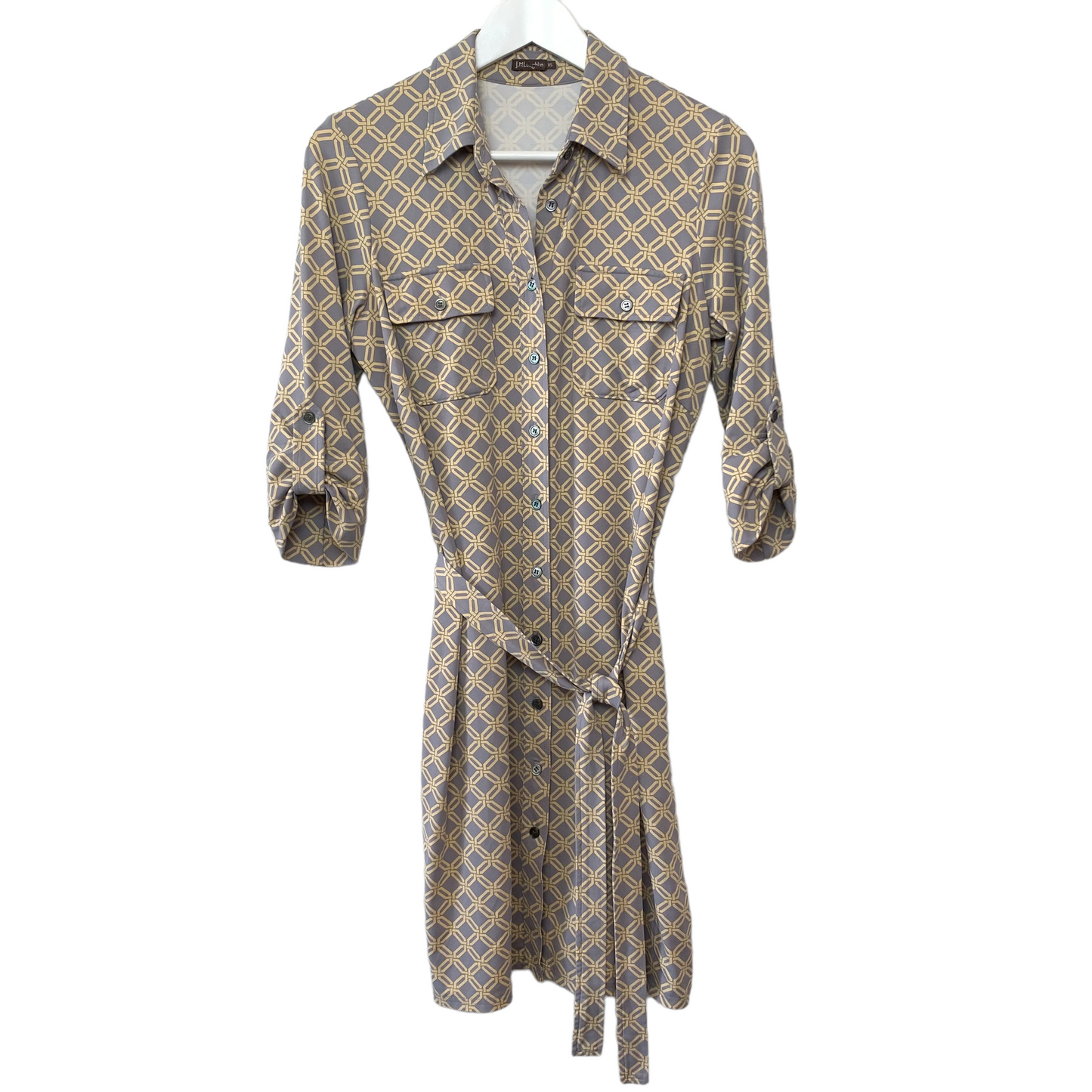 J. McLaughlin Gilchrist Shirt Dress Catalina Cloth Tie Waist XS