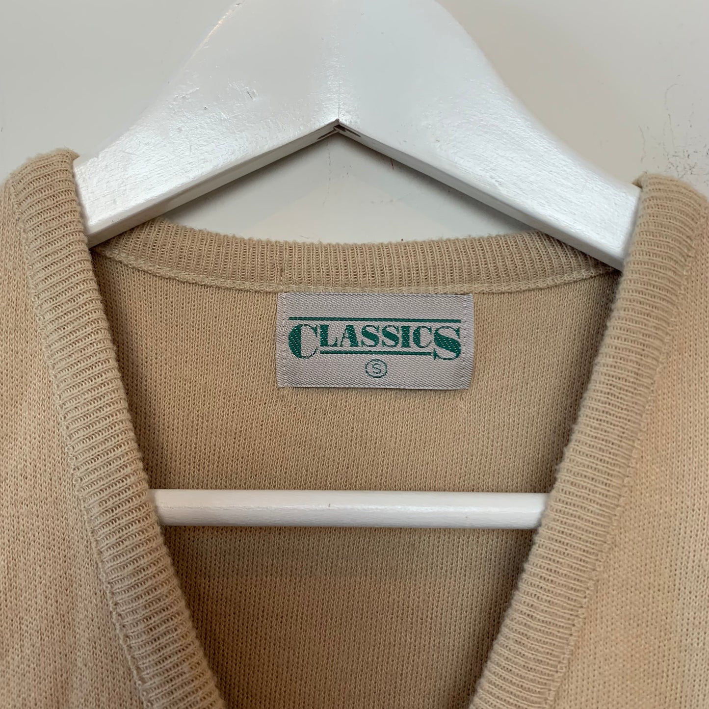 Vintage Classics Sweater Vest Camel V Neck Small