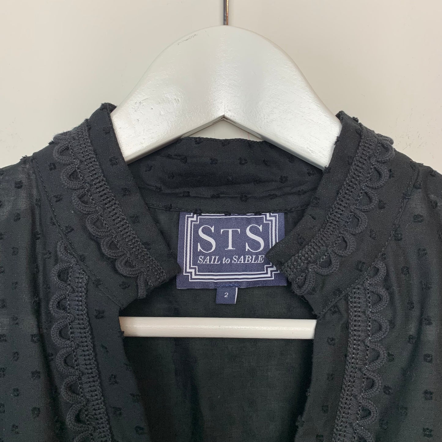 Sail to Sable Swiss Dot Black Dress Cotton Sleeveless
