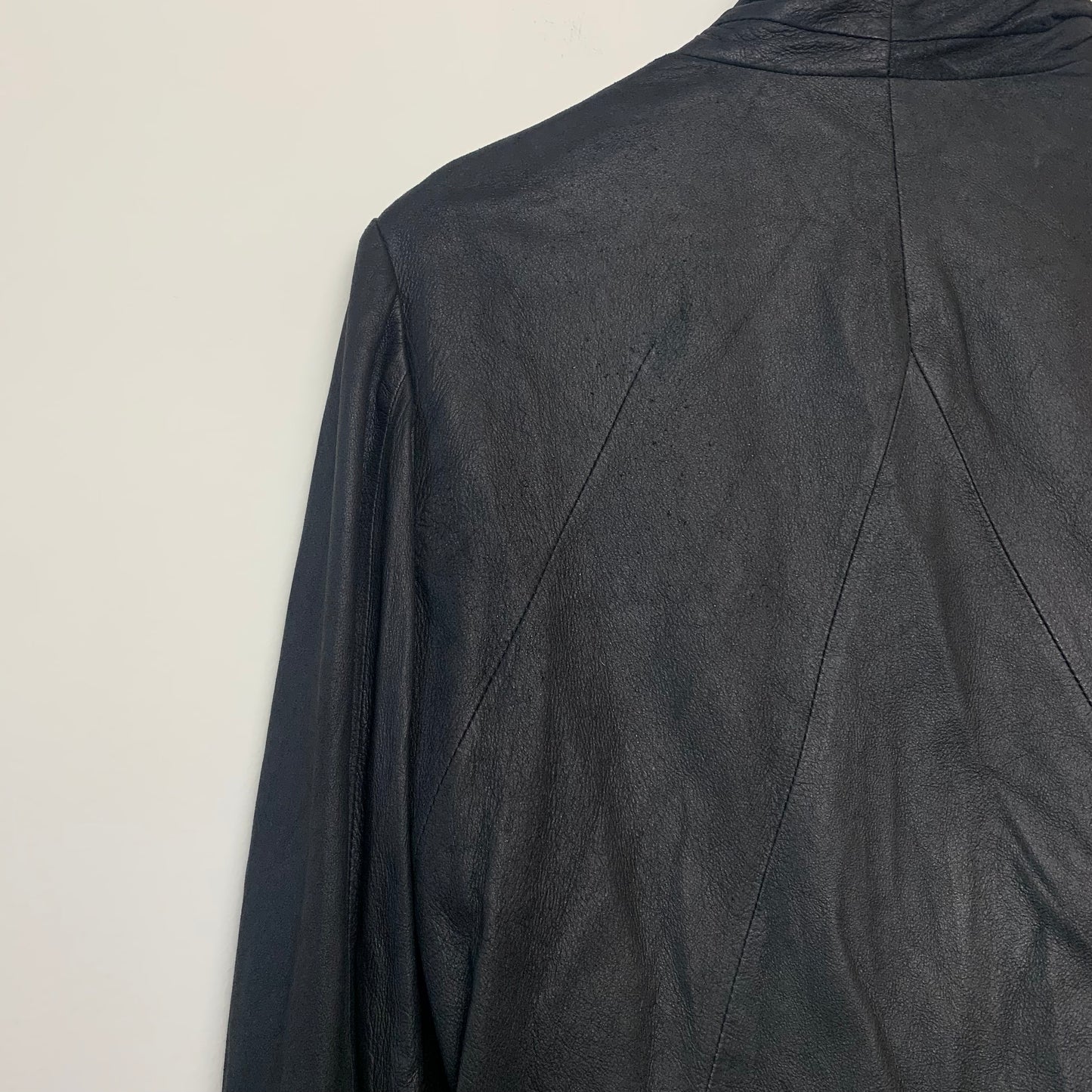 Helmut Lang Black Lamb Leather Biker Jacket Moto Zip Front Small