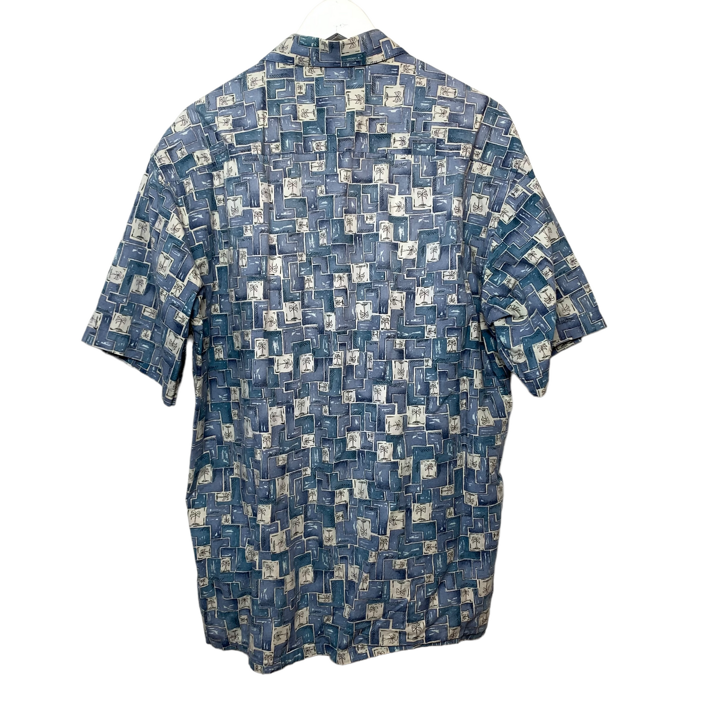 Vintage 90s Pierre Cardin Shirt Geometric Printed Palm Tree Cotton Large