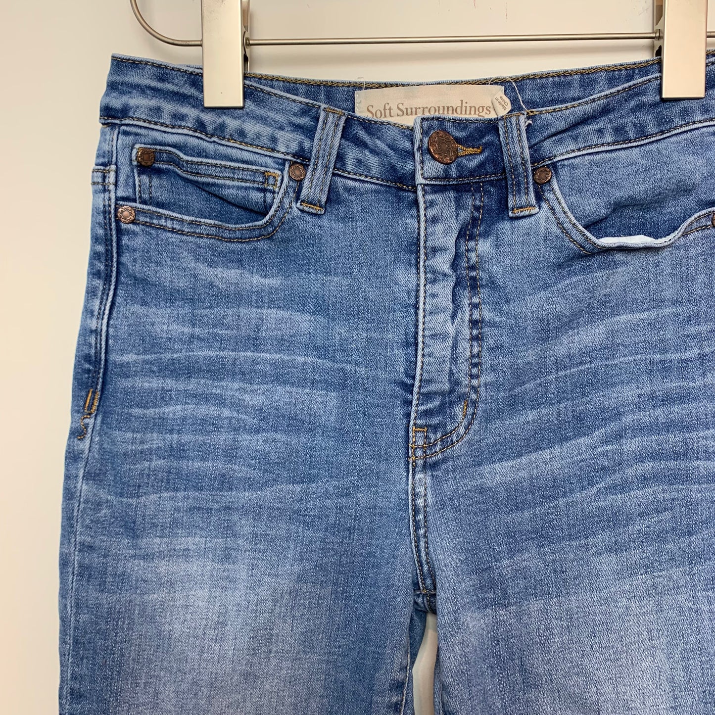 Soft Surroundings Jeans Mid Rise Raw Hem Denim 2