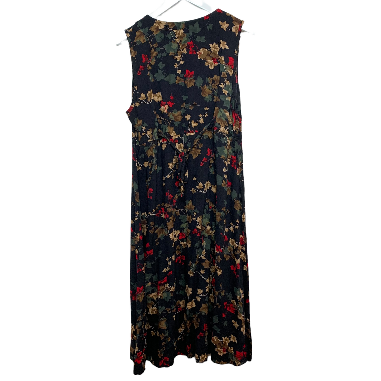Vintage Blair Floral Midi Jumper Dress Button Down Sleeveless