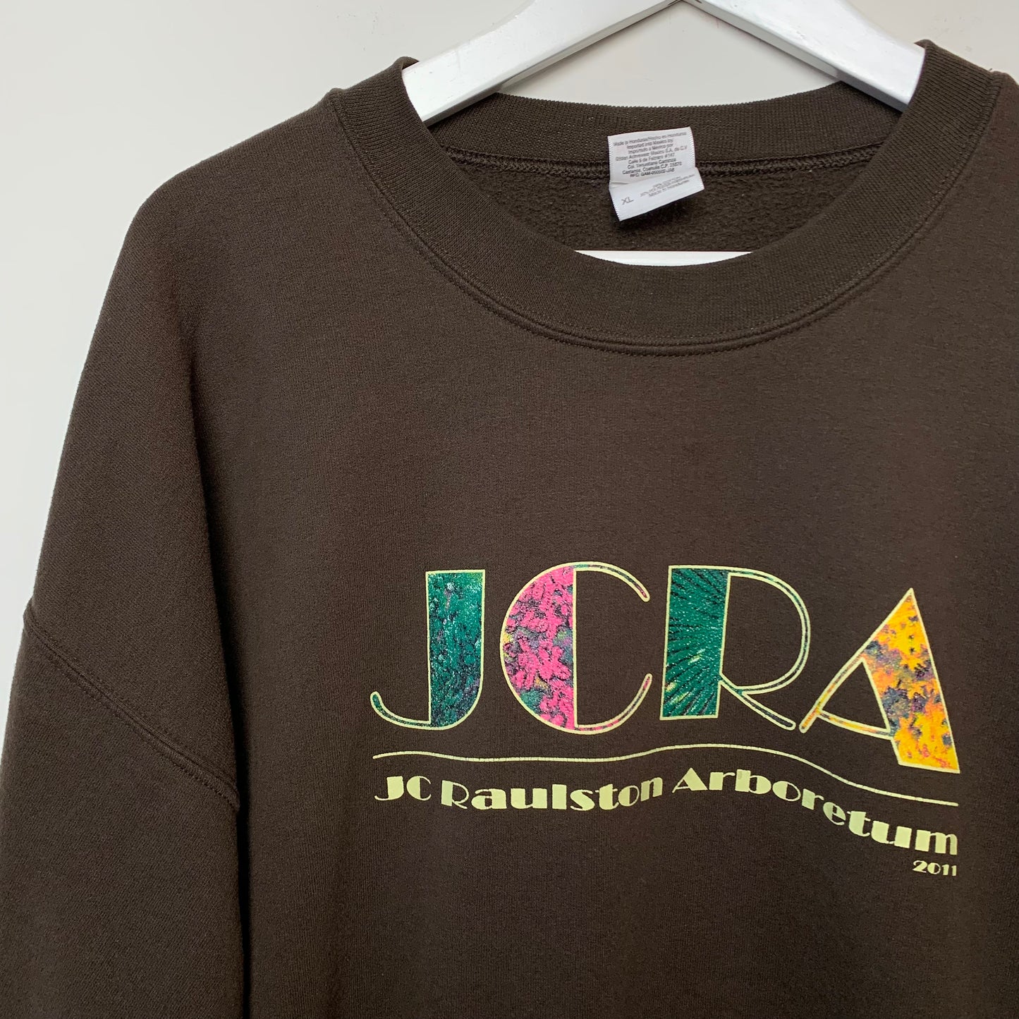 JC Raulston Arboretum Sweatshirt Brown Pullover Crewneck Raleigh NC Cotton