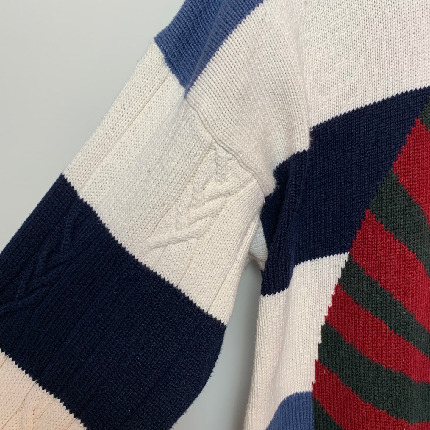 Vintage 90s Nautica Chunky Knit Grandpa Sweater Sail Boats Large