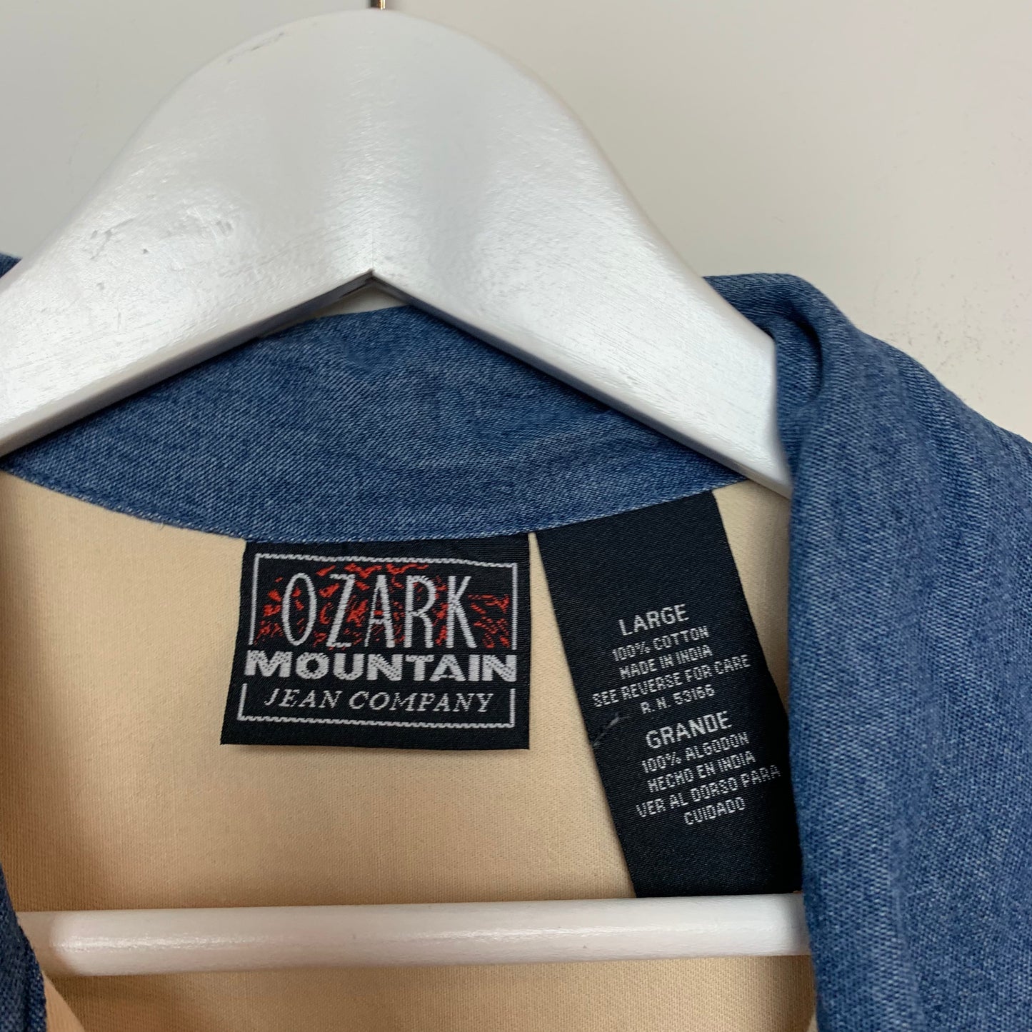 Vintage ozark mountain jean company cowboy Boots Button Down Collared Shirt Large